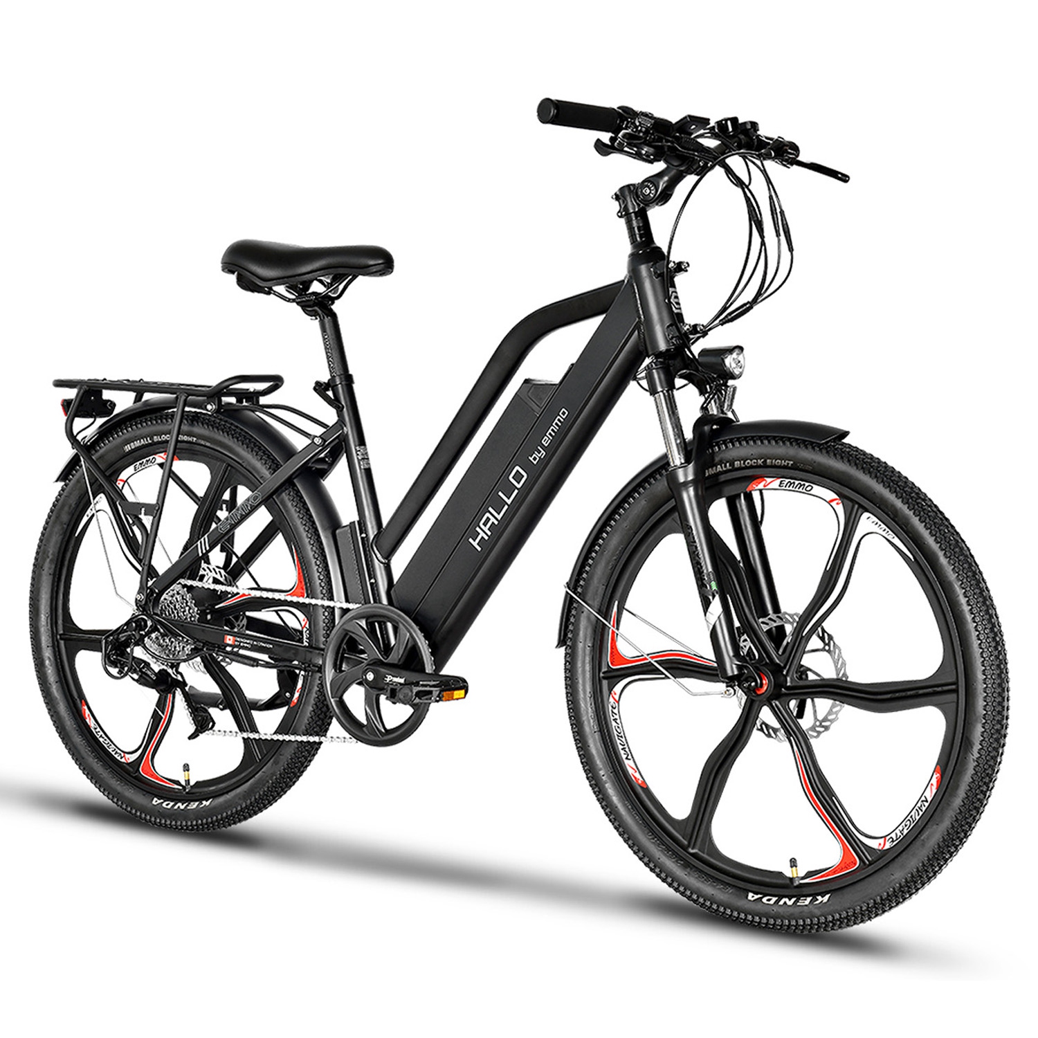 EMMO Hallo Ebike - Electric Mountain Bike for Adult - Scooter 48V 500W - Black - Hydraulic Brake, Color Display