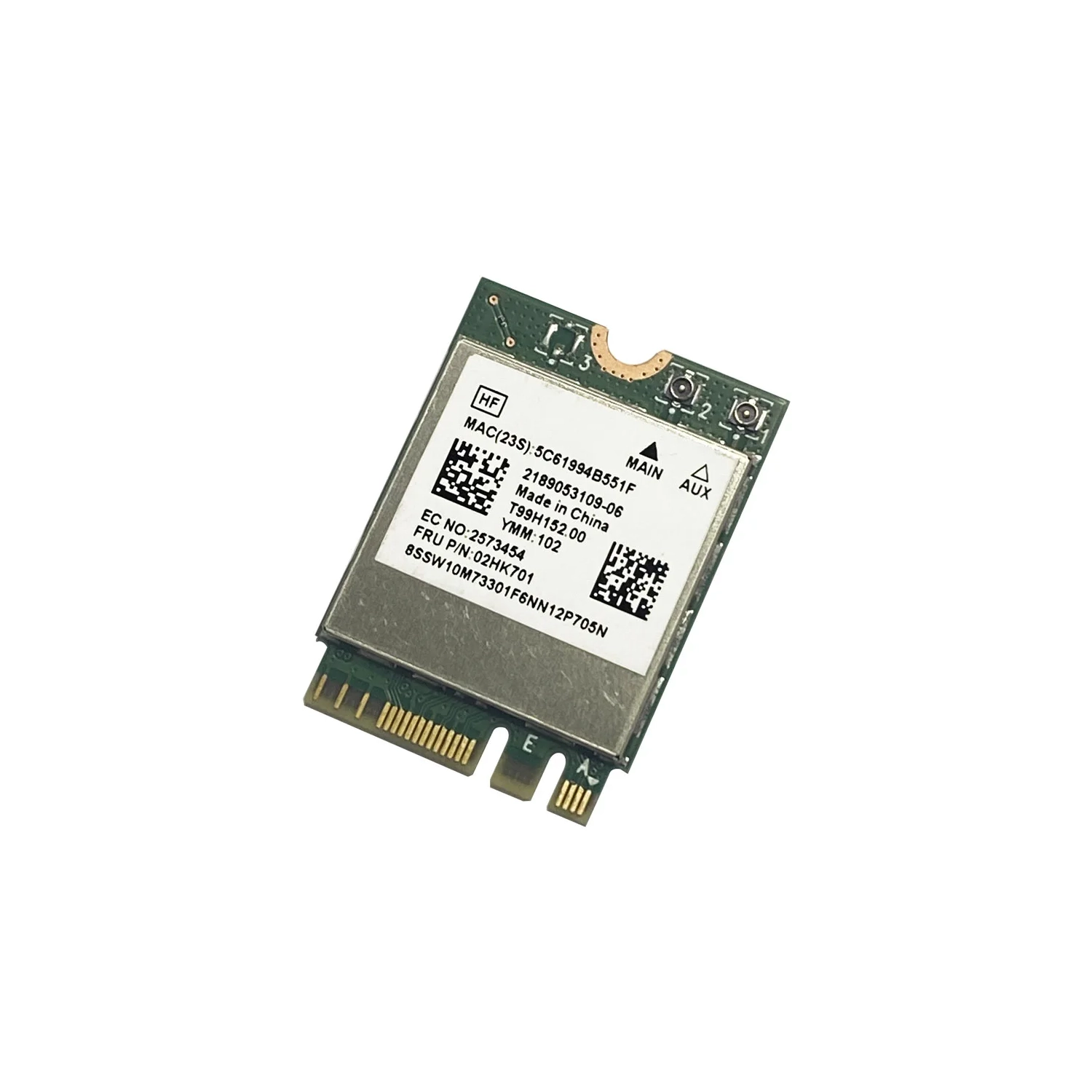 Refurbished Lenovo WiFi Card with Bluetooth 5.0 - 802.11AC Wireless Network Card ( P/N : 02HK701 )