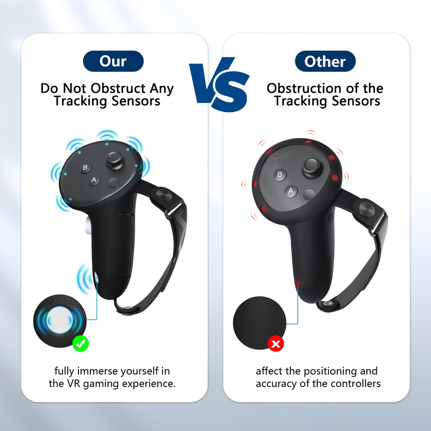 Controller Straps Grips Cover Compatible with Meta/Oculus Quest 3 Accessories, with Battery Opening Cover and Silicone Active Knuckle Straps