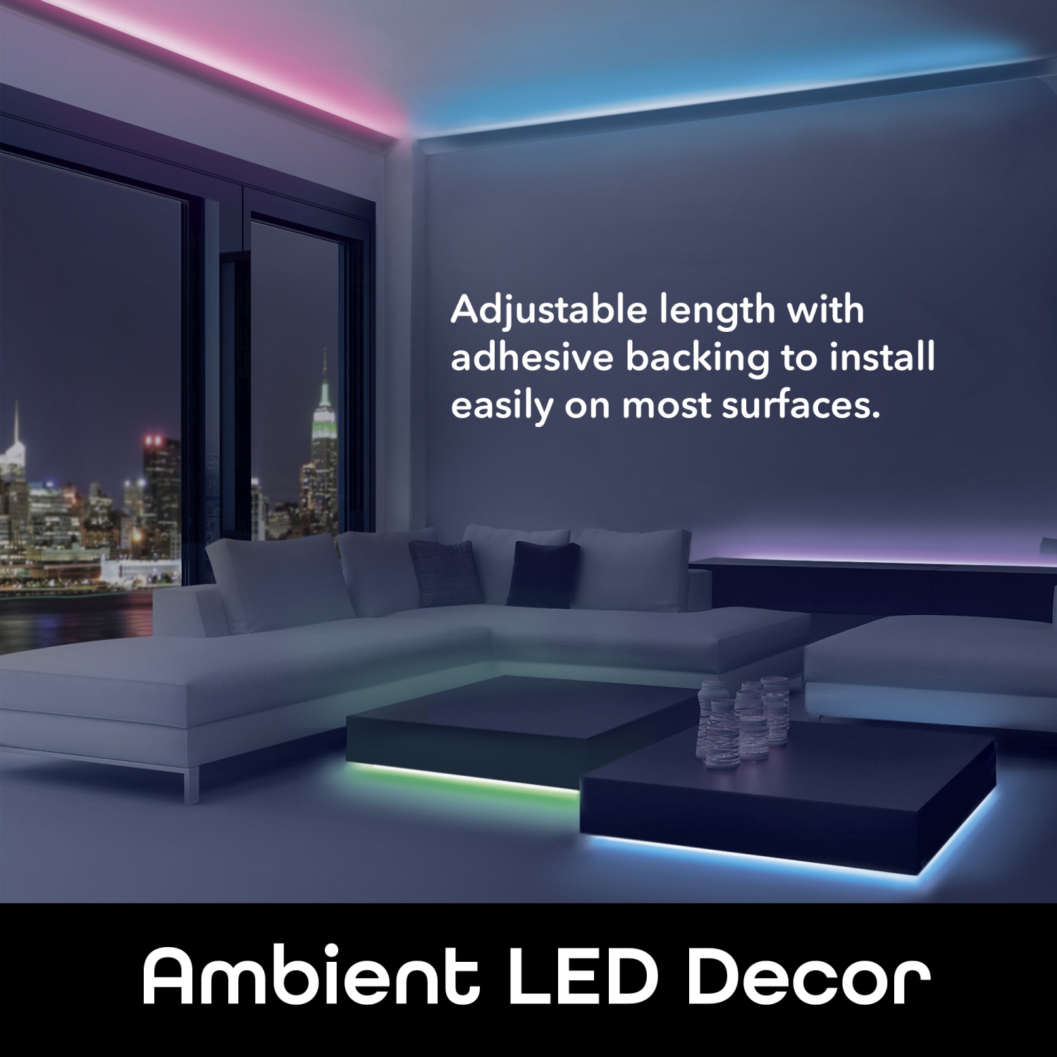 Bande lumineuse intelligente DEL multicolore Wi-Fi Prisma de Geeni 2&nbsp;m, résistante aux intempéries