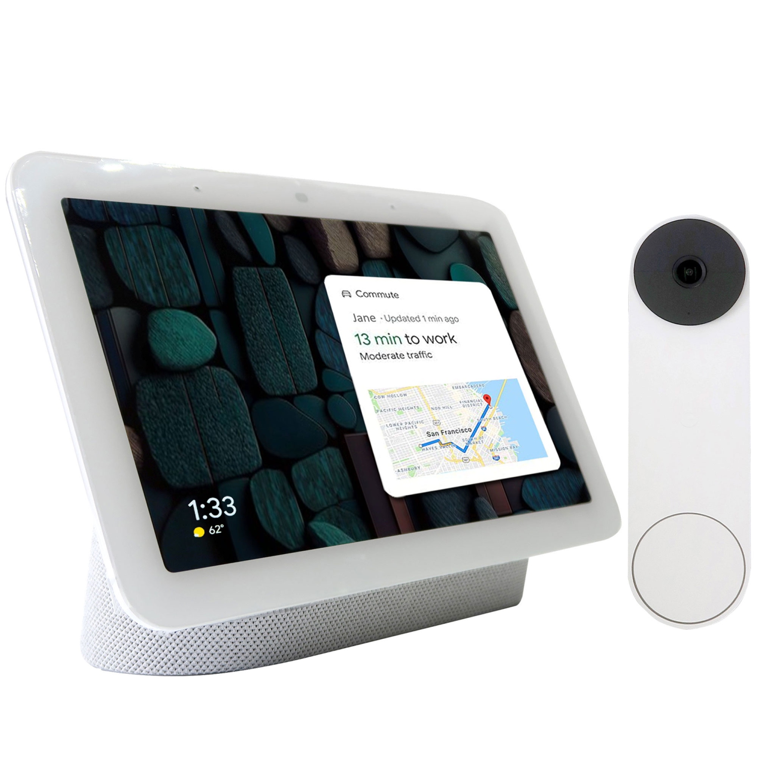 Google Nest Hub 2nd Gen Smart Home Display + Google Nest Video Battery Doorbell