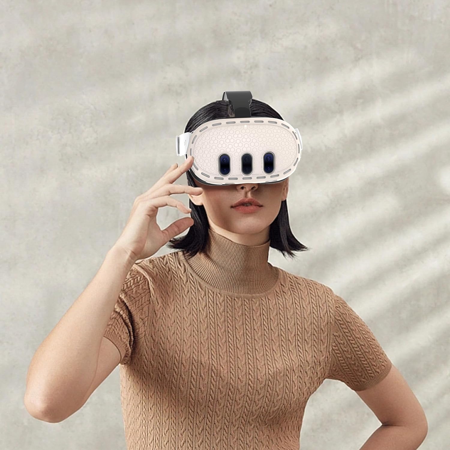 Couverture de protection en silicone VR Complicable avec VR Quest 3, Accessoires en silicone pour casque Quest 3