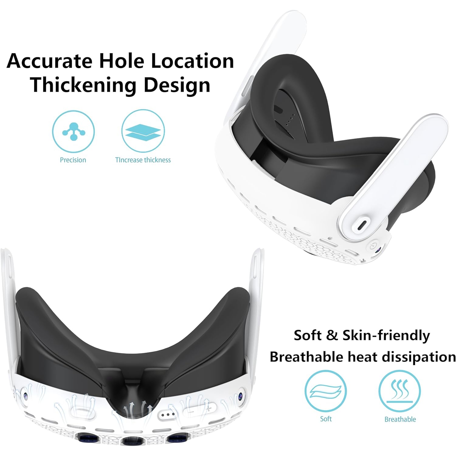 Silicone VR Shell Protective Cover Complicable with VR Quest 3, Silicone Cover Accessories for Quest 3 Headset