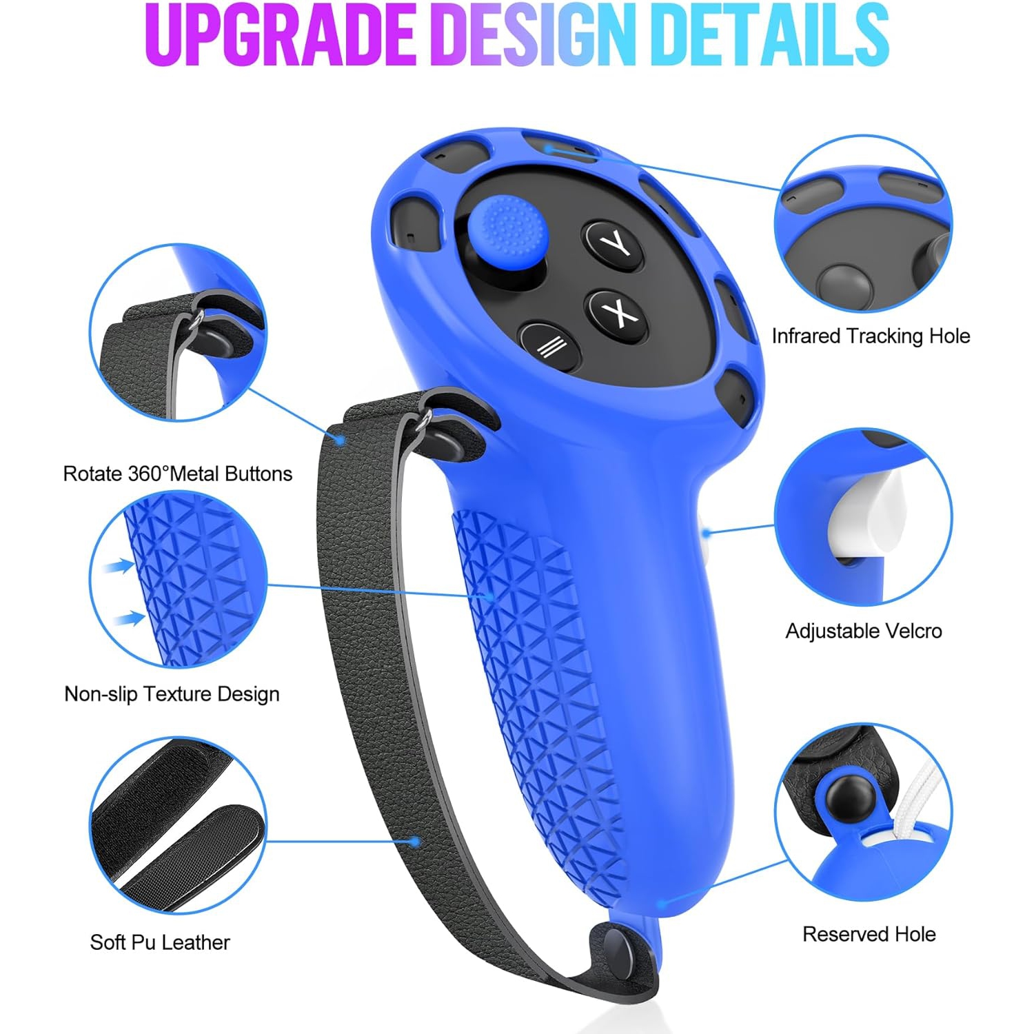 Silicone Cover Set Compatible with Oculus/Meta Quest 3, VR Accessories Protective Cover Includes Controller Grips, Front Shell Headset Cover and Face