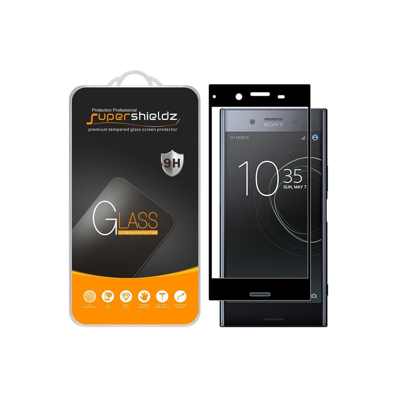 for Sony (Xperia XZ Premium) Tempered Glass Screen Protector, (Full Screen Coverage) Anti Scratch, Bubble
