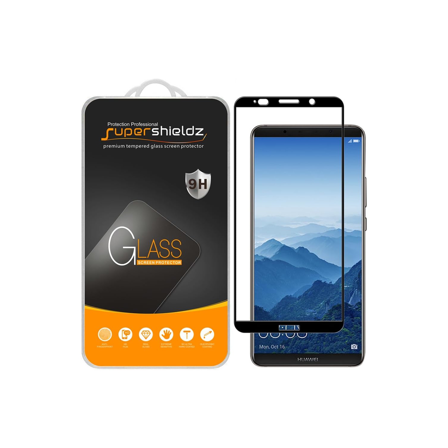 (2 Pack) Designed for Huawei (Mate 10 Pro) Tempered Glass Screen Protector, (Full Screen Coverage) Anti