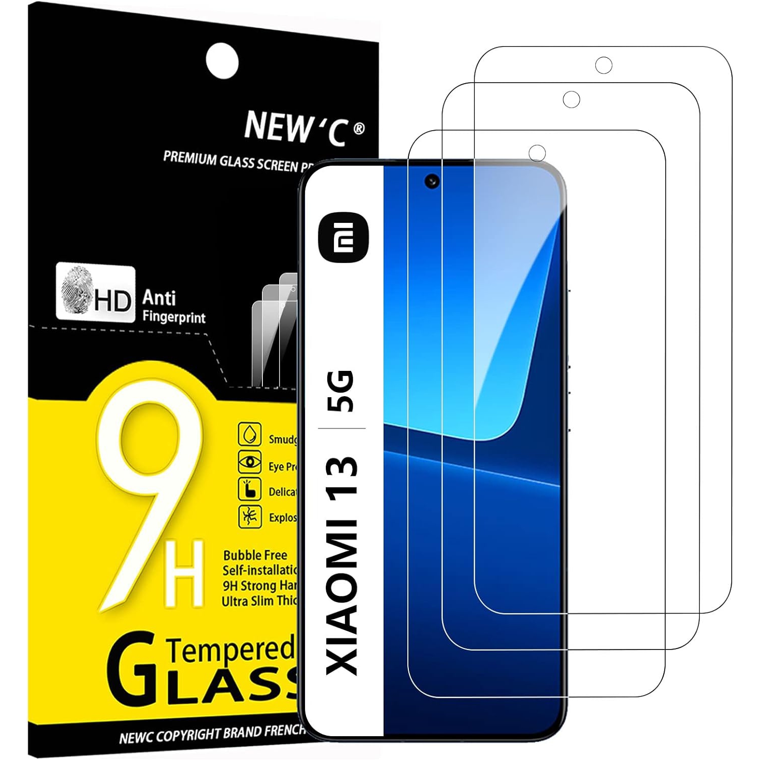 [3 Pack Designed for Xiaomi 13 (6.36") Screen Protector Tempered Glass, Anti Scratch, Bubble Free, Ultra Resista