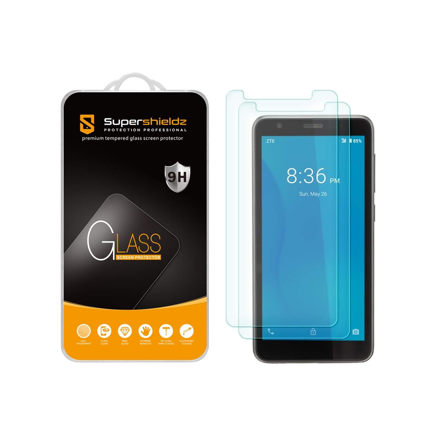 (2 Pack) Designed for ZTE Quest 5 Tempered Glass Screen Protector, Anti Scratch, Bubble Free