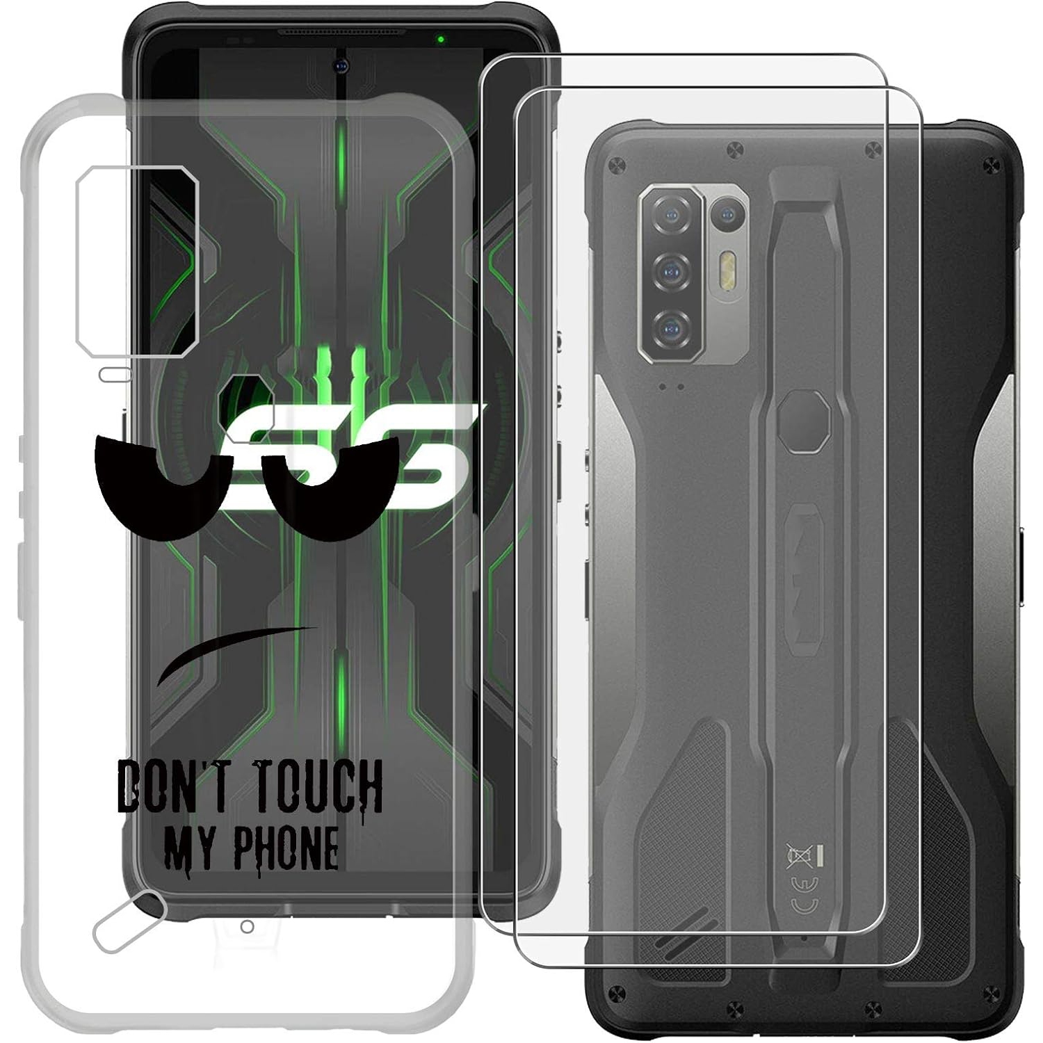 Case + 2 Pack Screen Protector, for Ulefone Armor 10 5G (6.67 inches) Tempered Glass Film and Transparent Soft