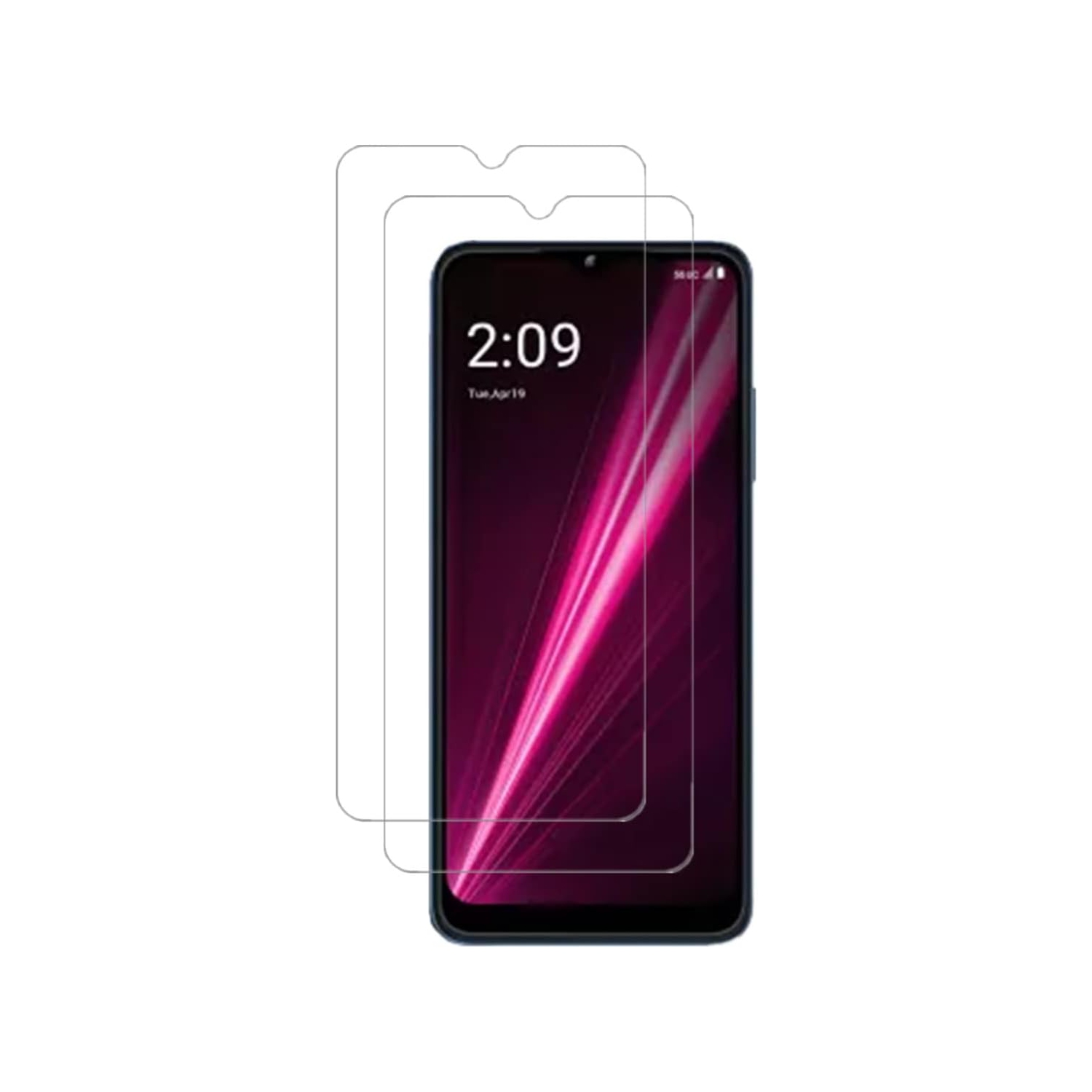 for T-Mobile REVVL 6 5G Glass Screen Protector, [2 Pcs] High-Defintion Clear Scratch-Resistant Easy