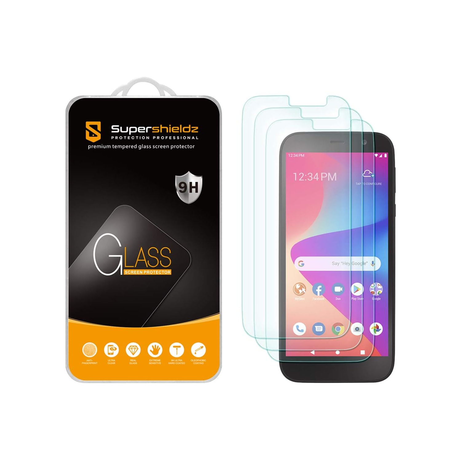 (3 Pack) for BLU View 2 (B130DL) Tempered Glass Screen Protector, Anti Scratch, Bubble Free