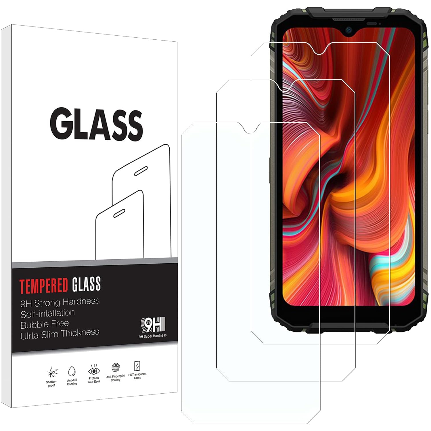 Screen Protector Compatible with DOOGEE S96 Pro [3 Pack], Easy to Install, HD Anti-Scratch Anti-Fingerprint