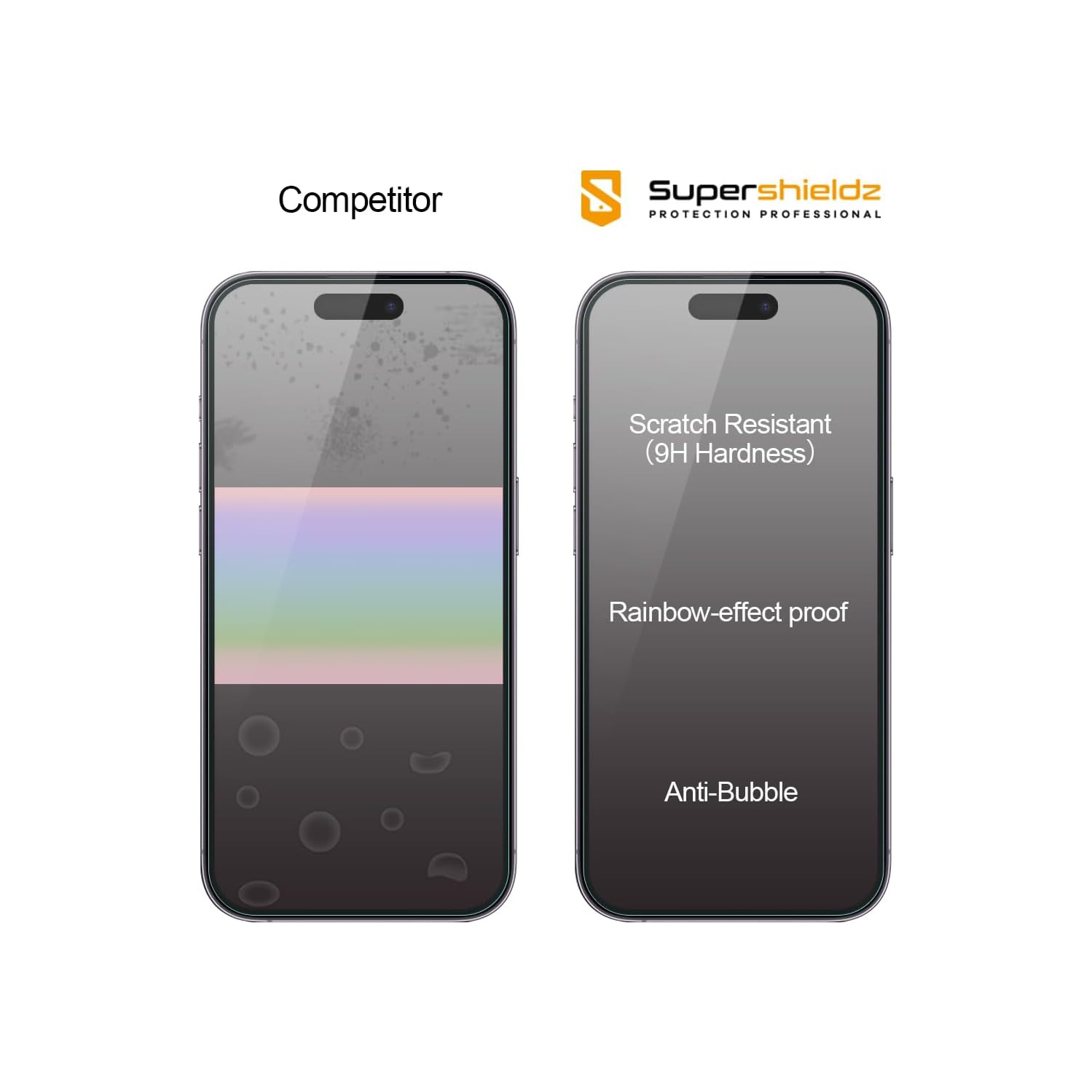 (3 Pack) Designed for iPhone 15 Tempered Glass Screen Protector, Anti Scratch, Bubble Free