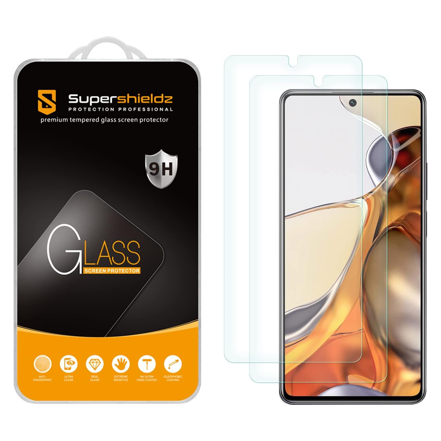 (2 Pack) Designed for Xiaomi 11T 5G and Xiaomi 11T Pro 5G Tempered Glass Screen Protector, Anti Scratch,