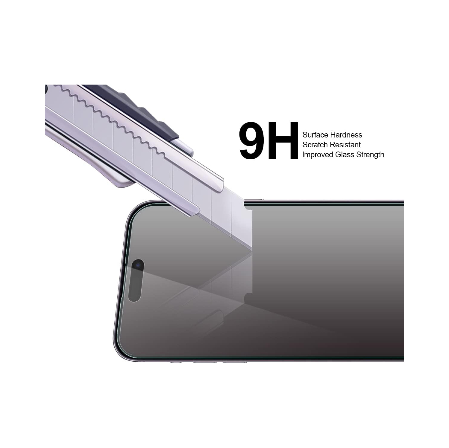 (Paquet de 3) conçu pour le protecteur d'écran en verre trempé iPhone 14 Pro, anti Scratch, sans bulles