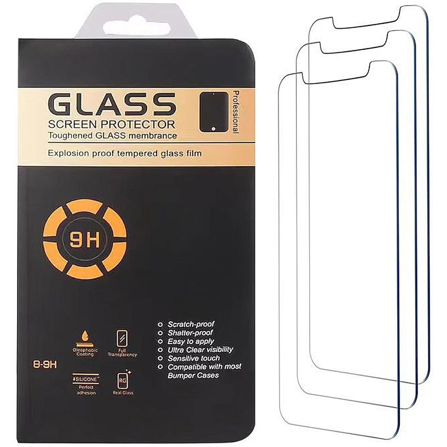 3 Pack Screen Protector Compatible with iPhone 14 Pro, Tempered Glass Film