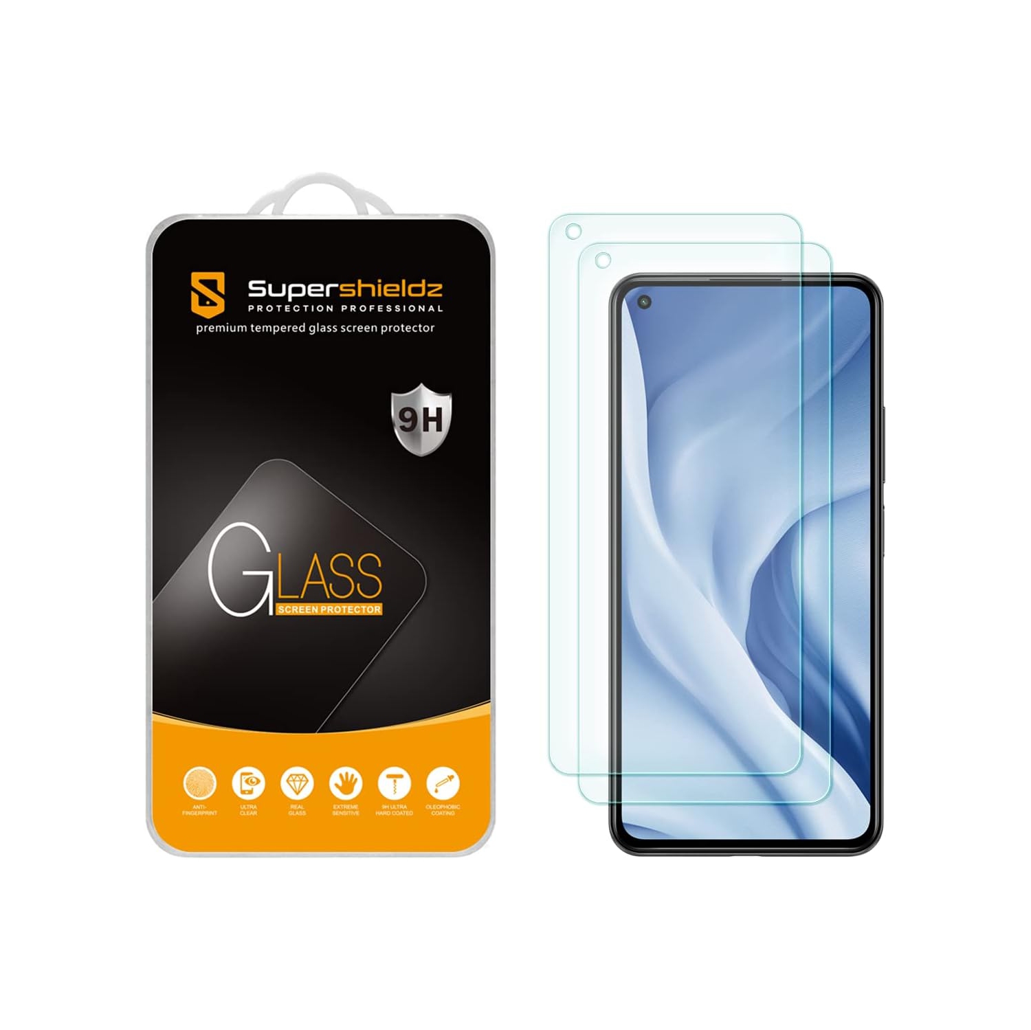 (2 Pack) Designed for Xiaomi Mi 11 Lite and Xiaomi 11 Lite 5G NE Tempered Glass Screen Protector, Anti