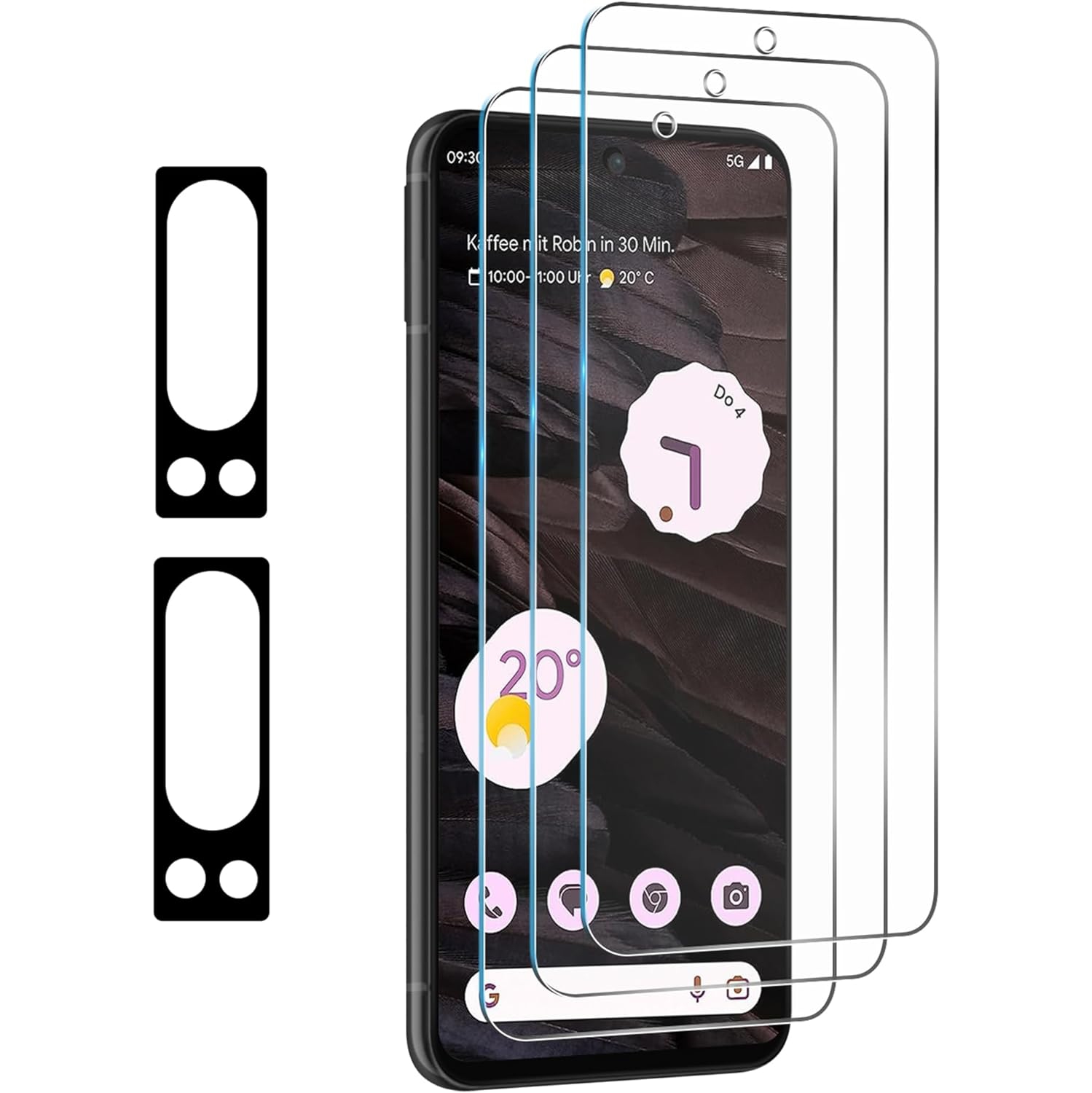3 Pack Screen Protector for Google Pixel 8 Pro (6.7-Inch) + 2 Pack Camera Lens Protector, HD Anti-Scratch