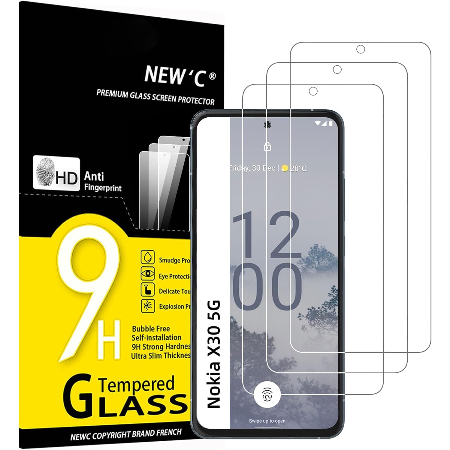 [3 Pack] Designed for Nokia X30 5G Screen Protector Tempered Glass, Bubble Free, Ultra Resistant
