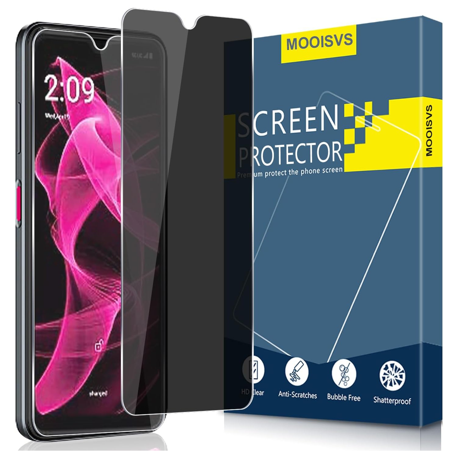 [2Pack For T-Mobile Revvl 6X Pro 5G Privacy Tempered Glass Screen Protector, Ultra HD Tempered Glass Film,