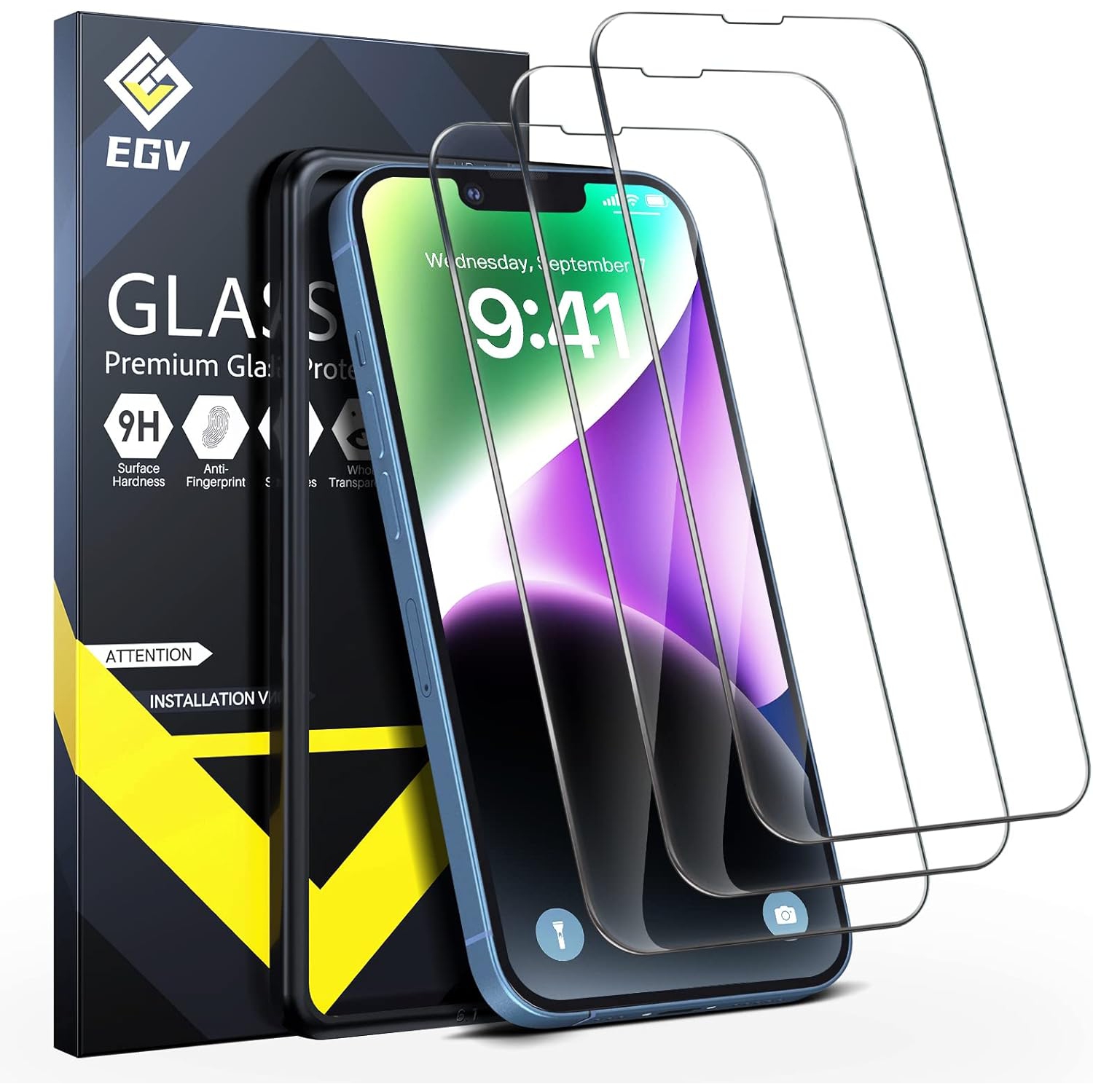 [3 Pack] 3 Pack Screen Protector for iPhone 13 Pro Max, iPhone 14 Plus 6.7 inch, Tempered Glass HD Screen, Scratch