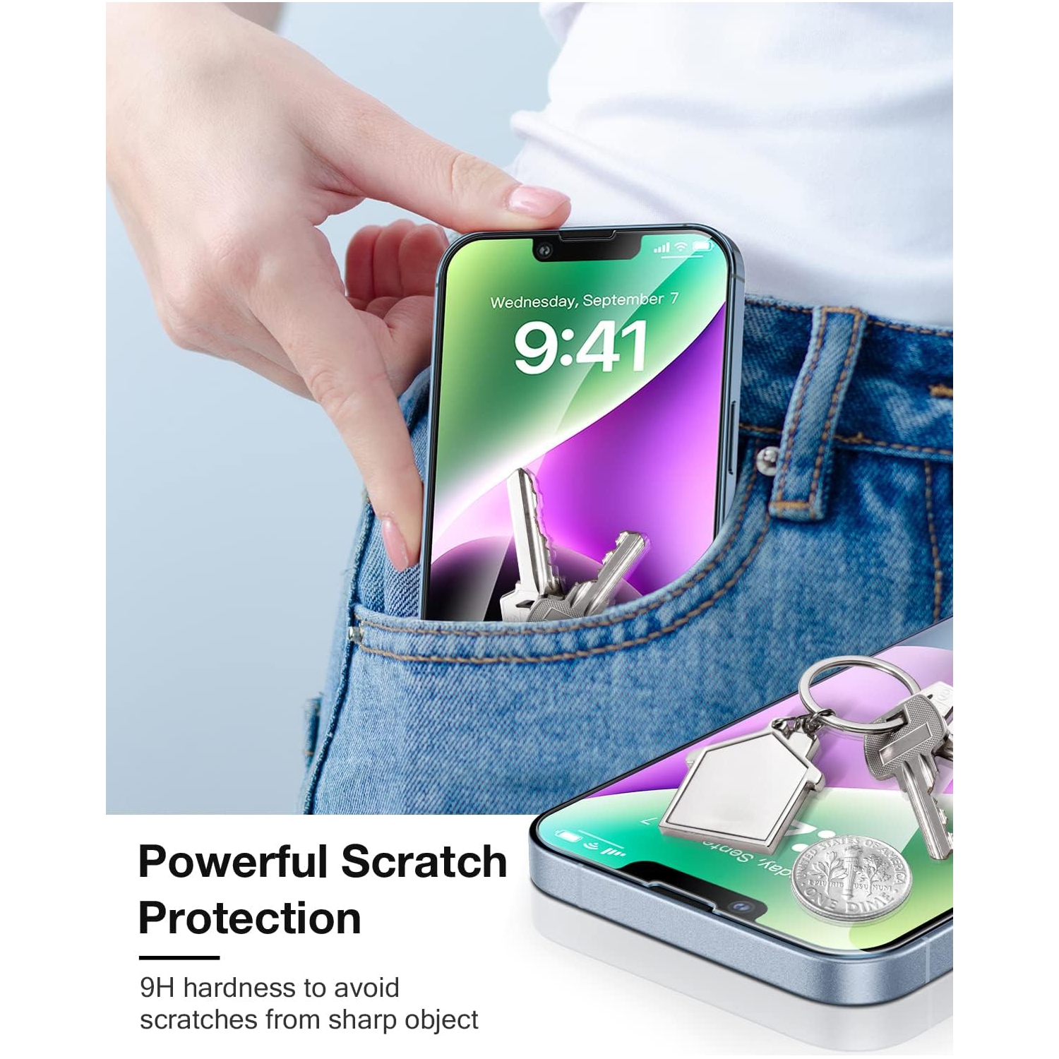 [3 Pack] 3 Pack Screen Protector for iPhone 13 Pro Max, iPhone 14 Plus 6.7 inch, Tempered Glass HD Screen, Scratch