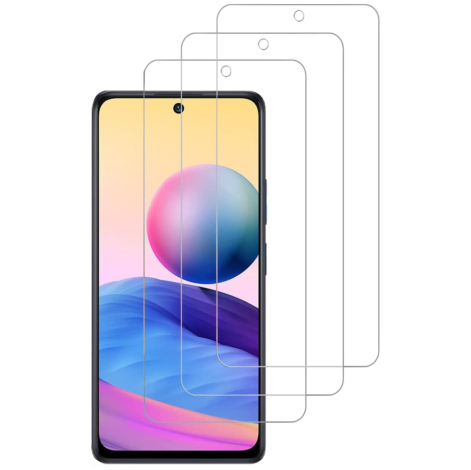 Screen Protector for Xiaomi Redmi Note10/Note10S, [3 Pack ] Full Coverage HD Clear Flexible Film Case Friendly