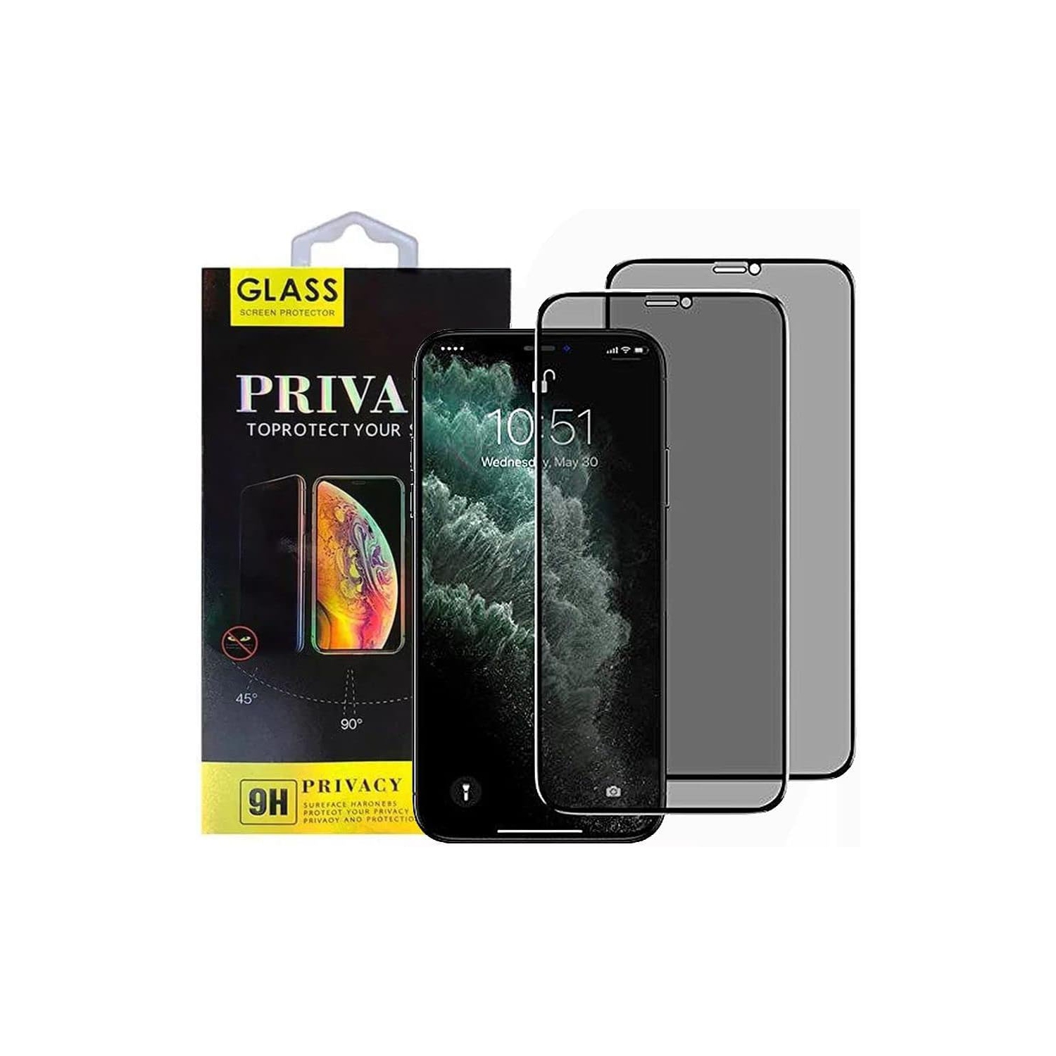 Paquet de 2 protecteurs d'écran de confidentialité compatibles avec iPhone 11 Pro/X/XS