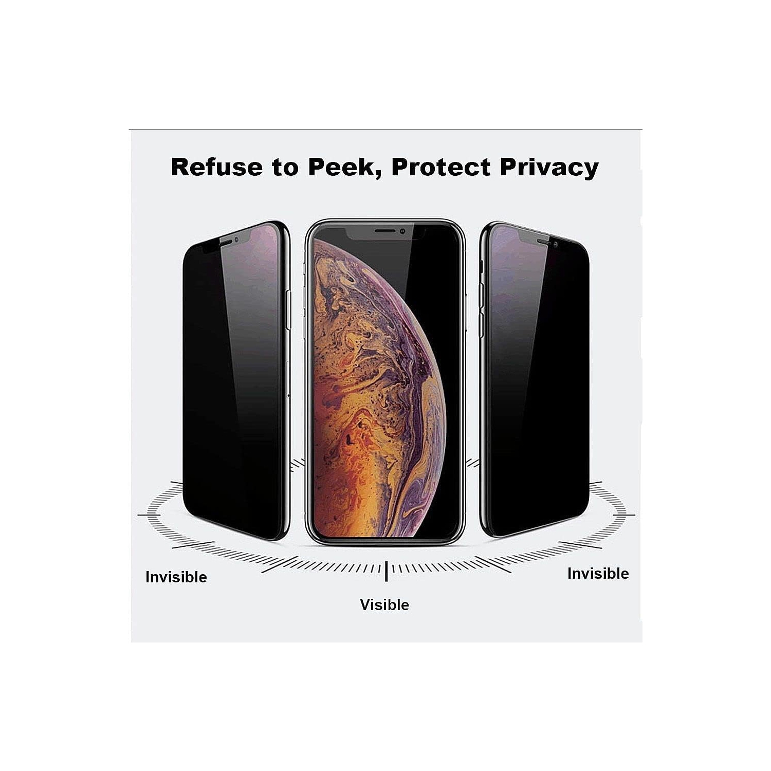 Paquet de 2 protecteurs d'écran de confidentialité compatibles avec iPhone 11 Pro/X/XS