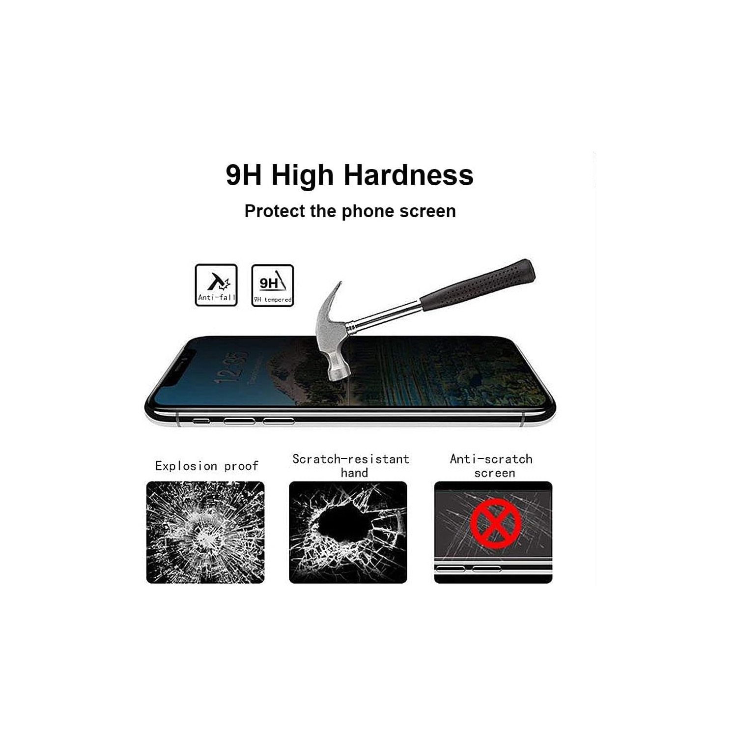 Paquet de 2 protecteurs d'écran de confidentialité compatibles avec iPhone 11 Pro/X/XS