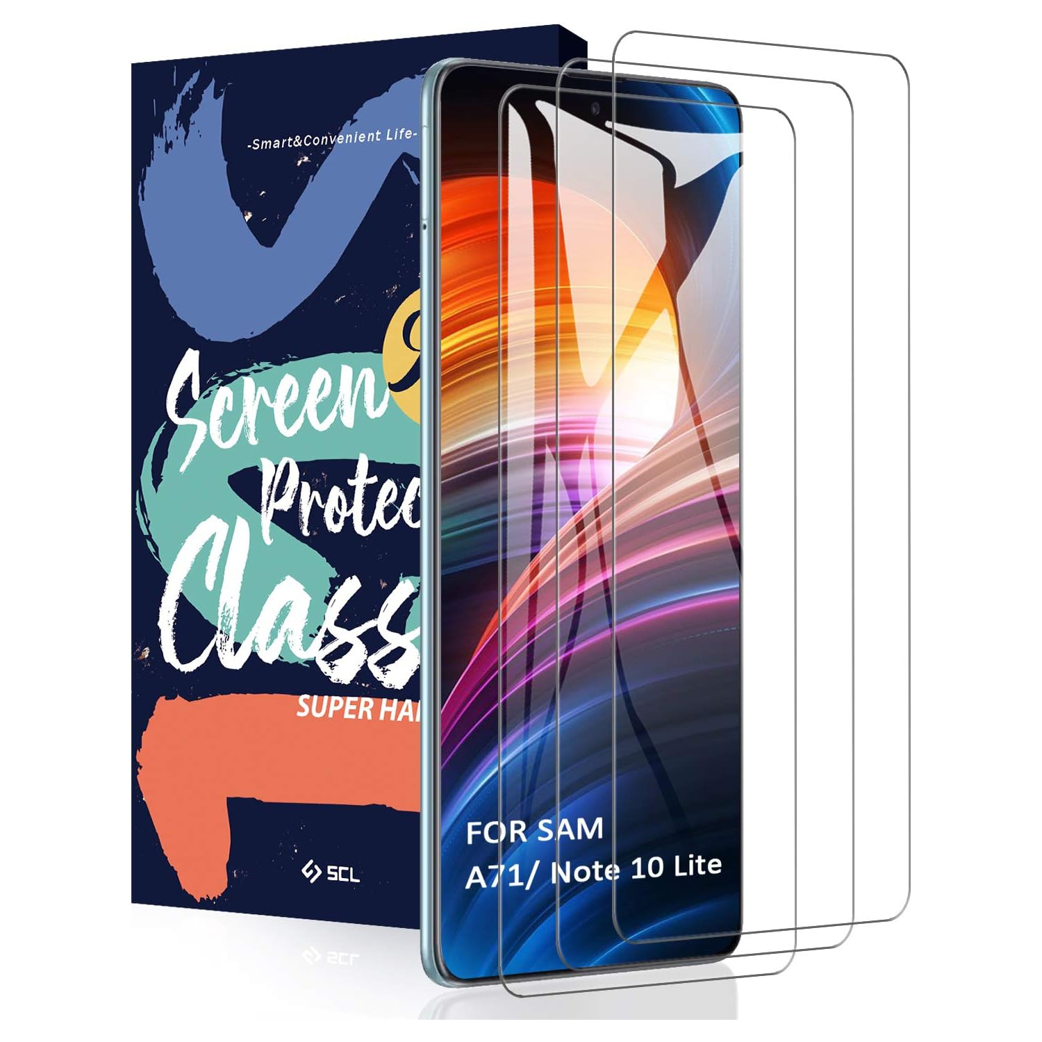 Screen Protector Compatible with Samsung Galaxy Note 10 Lite/A71,9H Tempered Glass[3 Pack],2.5D Rounded