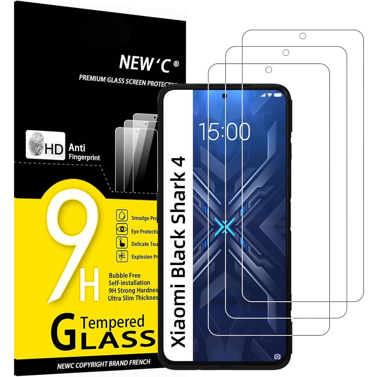 [3 Pack] Designed for Xiaomi Black Shark 4 / Black Shark 4 Pro 6.67" Screen Protector Tempered Glass, Bubble