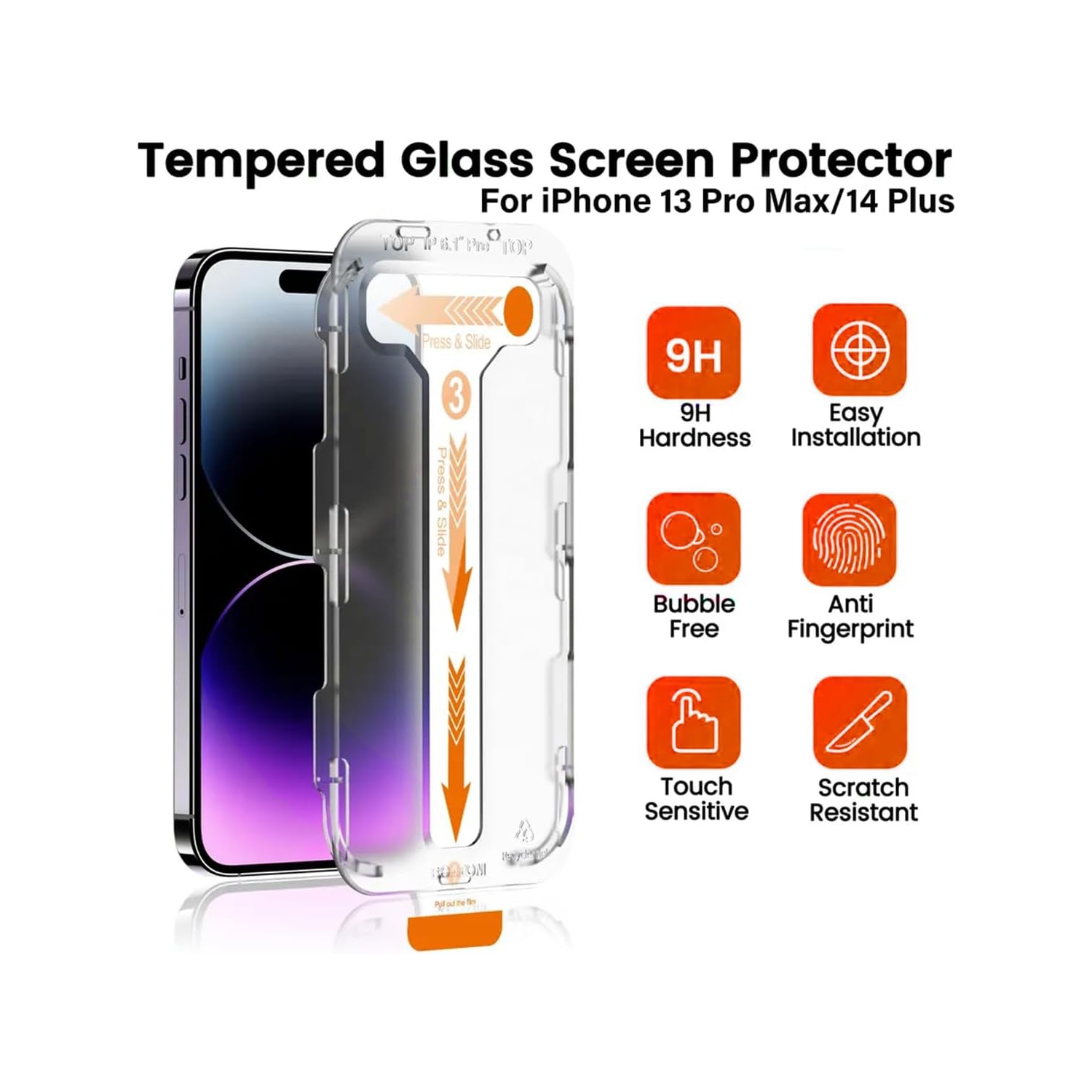 Grizzly Guard iPhone 14 Plus/iPhone 13 Pro Max 6.7-Inch [2 pack] Premium Tempered Glass Screen Protector