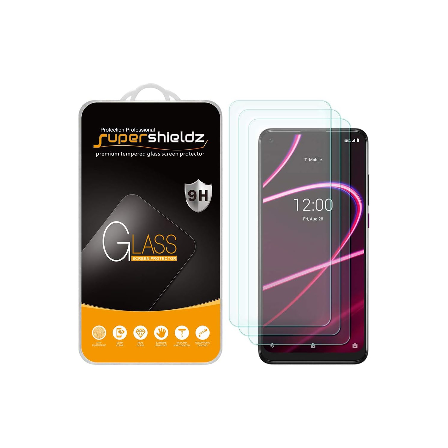 (3 Pack) for T-Mobile (Revvl 5G) Tempered Glass Screen Protector, Anti Scratch, Bubble Free
