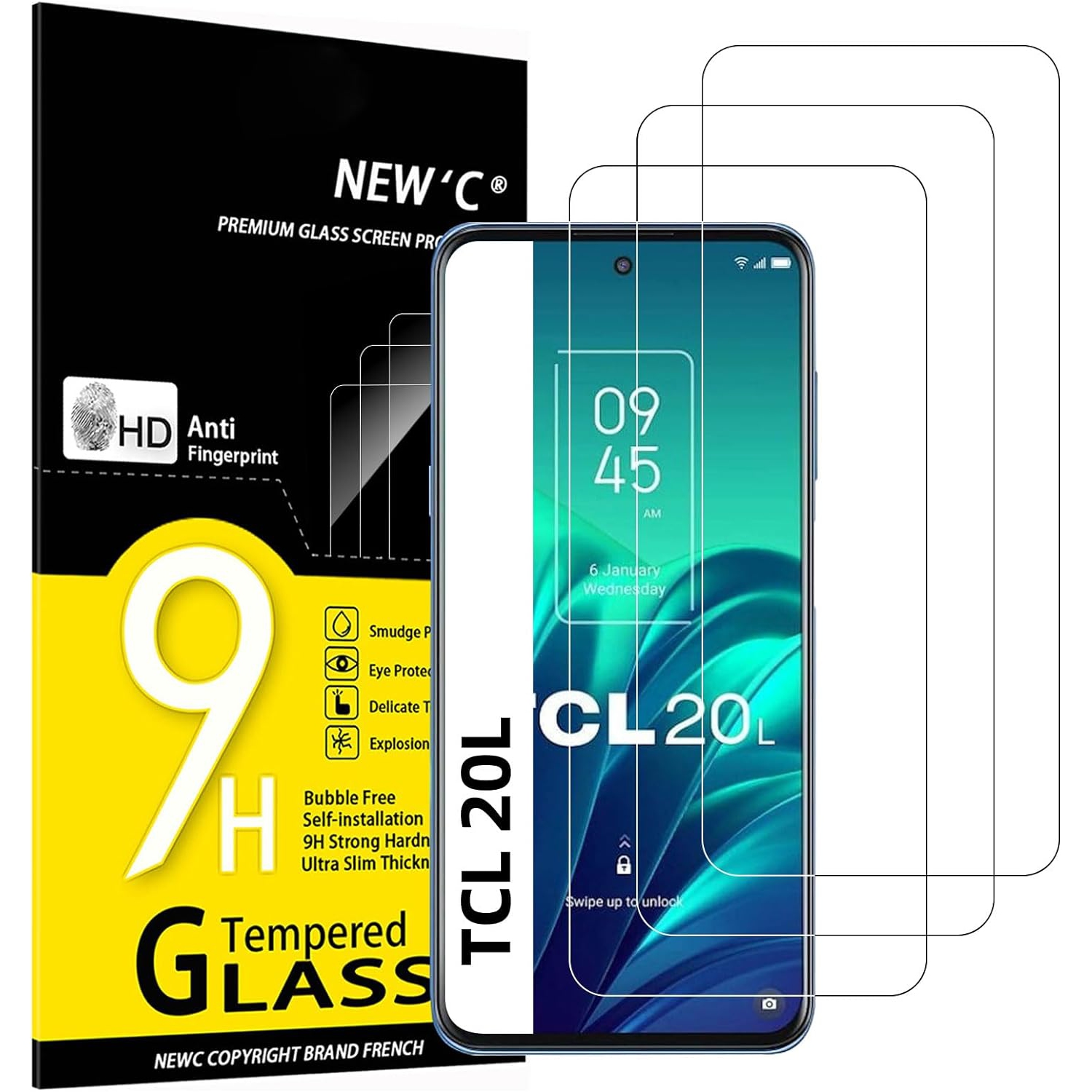 [3 Pack] Designed for TCL 20L / TCL 20L+ / TCL 20L Plus/TCL 20 5G / TCL 20S Screen Protector Tempered Glass,