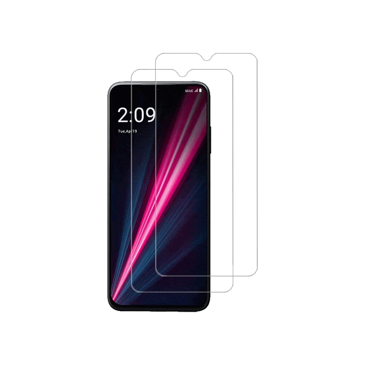 for T-Mobile Revvl 6 5G Pro HD Clear Screen Protector Tempered Glass - [2Pack] 9H Hardness Case Friendly