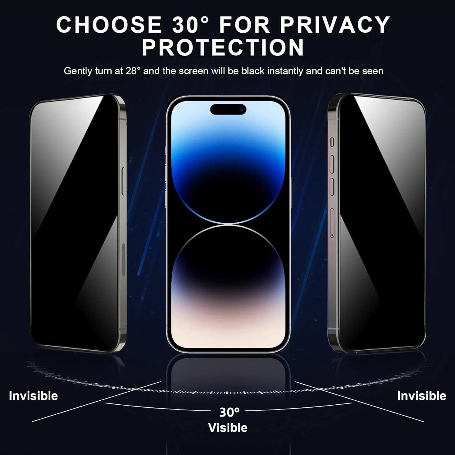 [3 Pack] Privacy Screen Protector for iPhone 14 Plus, Full Cover Anti-Spy Screen Protector Tempered Glass Film