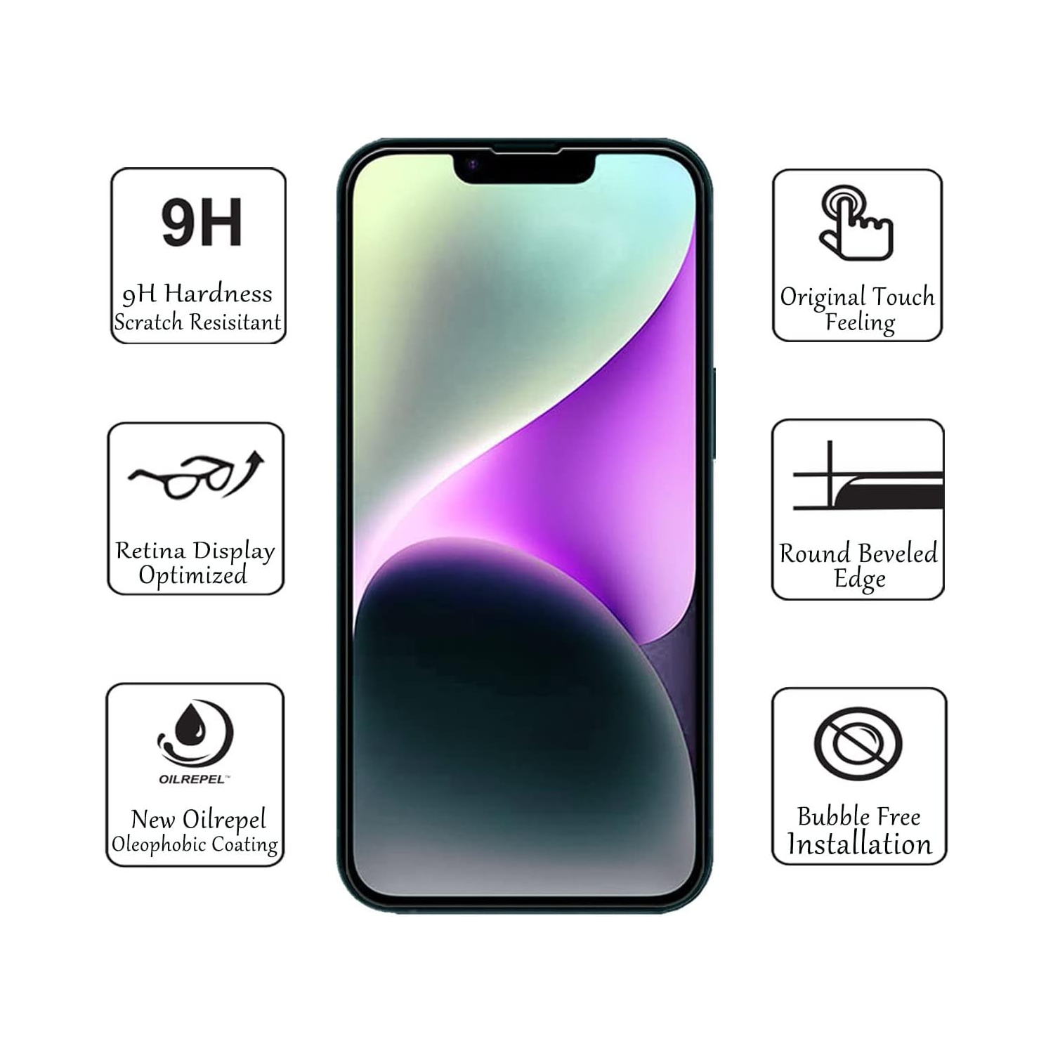 Protecteurs d'écran iPhone 14 Max plus, film de verre trempé 9H pour iPhone 14 plus anti-rayures