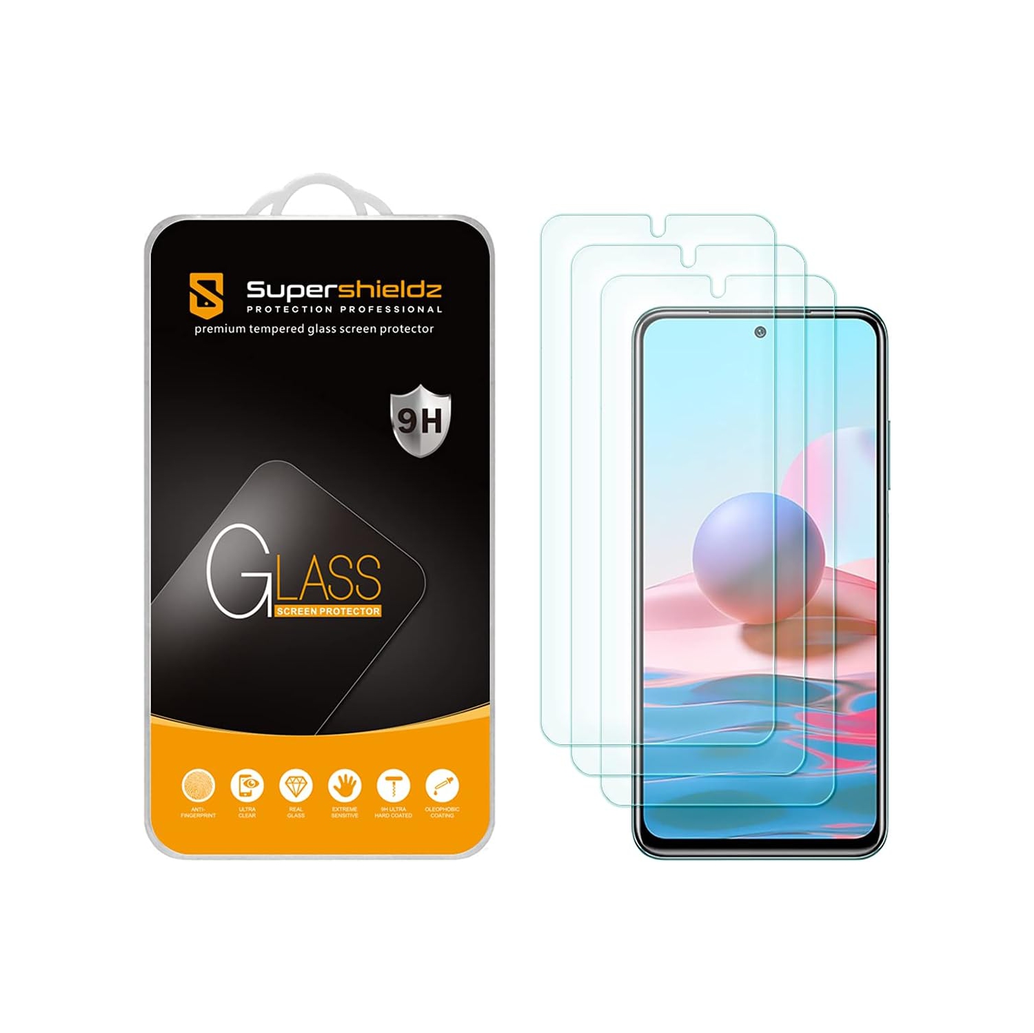 (3 Pack) Designed for Xiaomi Redmi Note 10 / Redmi Note 10s Tempered Glass Screen Protector, Anti Scratch,