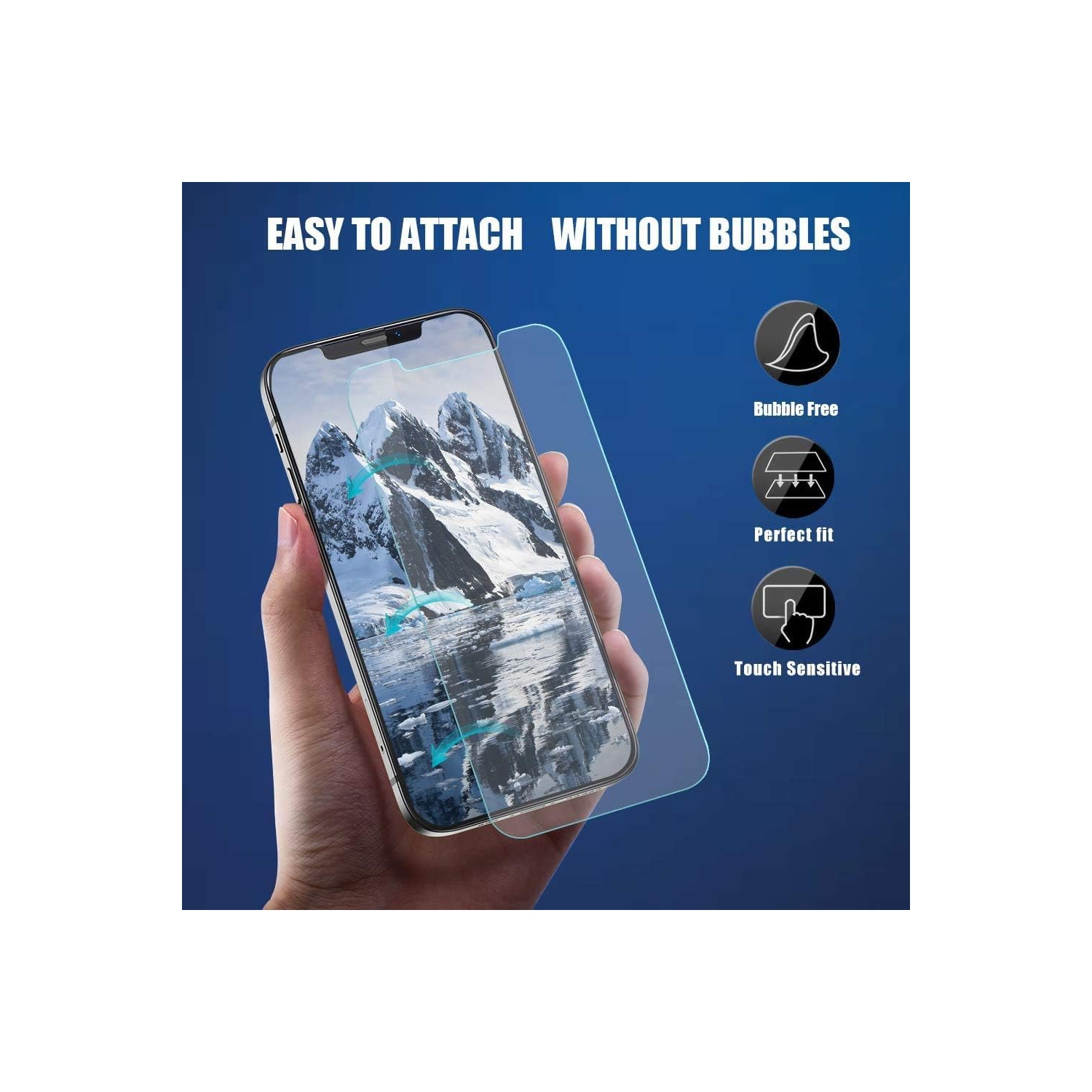 Pour protecteur d'écran iPhone 12 Pro Max, pour protecteur d'écran en verre trempé iPhone 12 Pro Max, paq./2, transparent HD