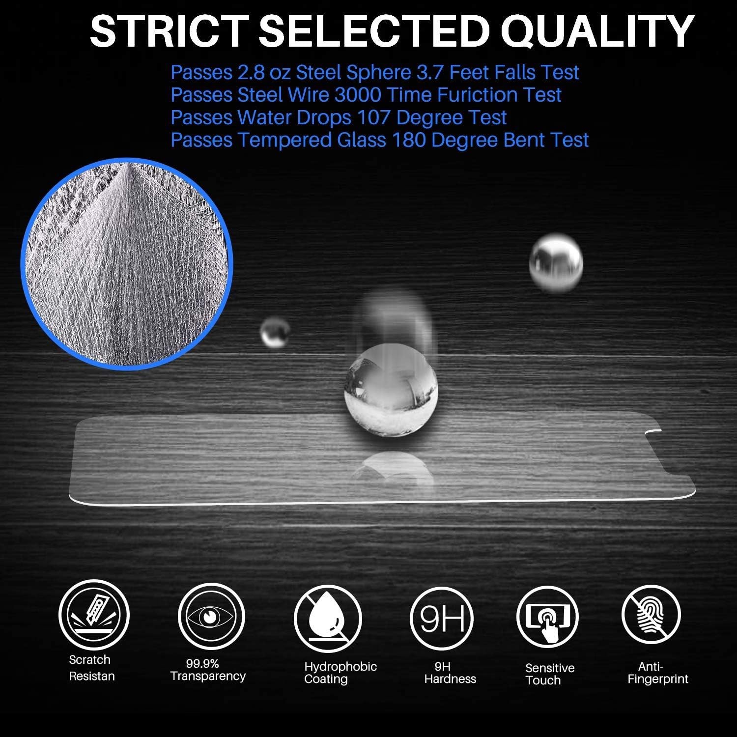 Pour protecteur d'écran iPhone 12 Pro Max, pour protecteur d'écran en verre trempé iPhone 12 Pro Max, paq./2, transparent HD