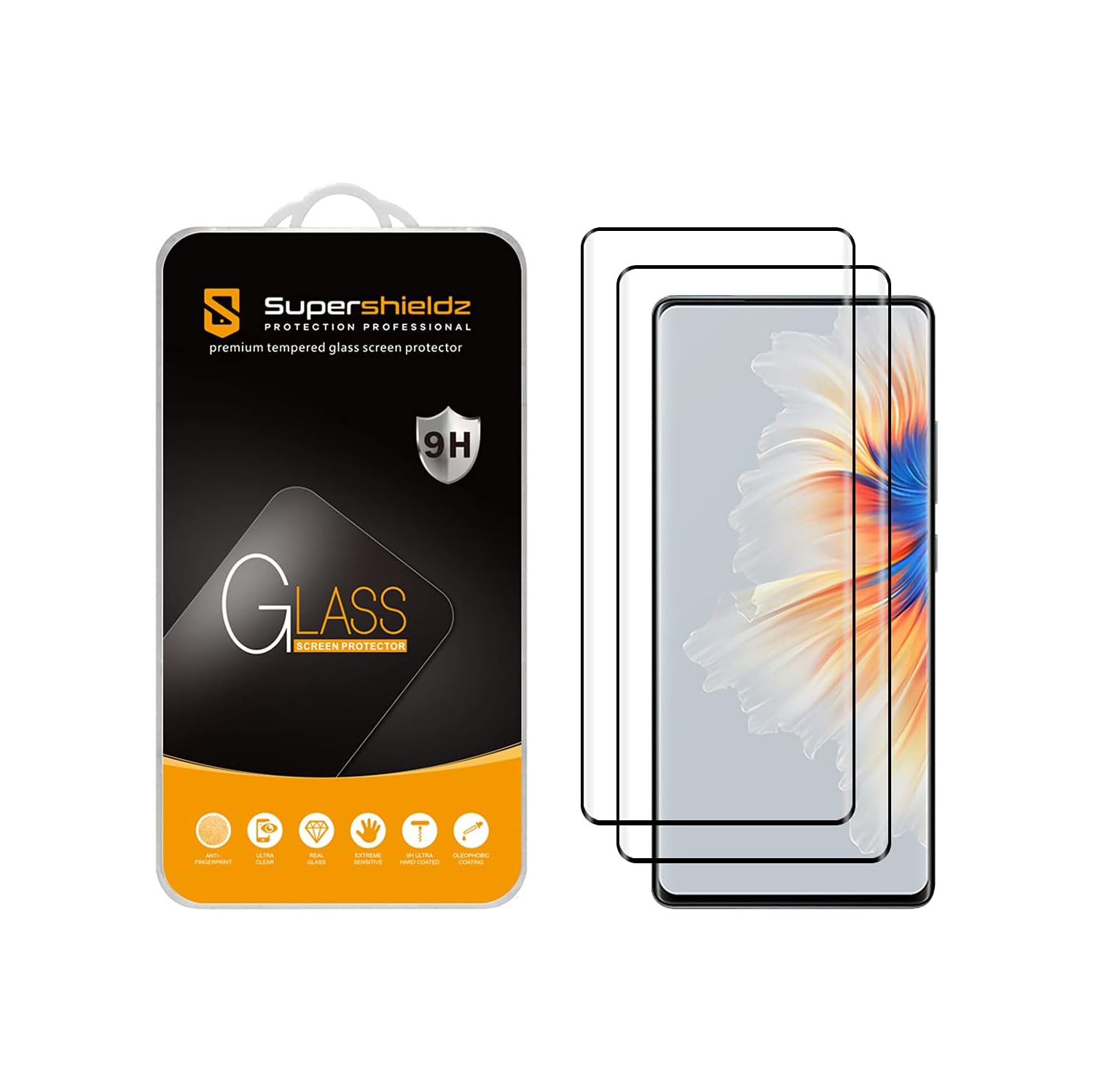 (2 Pack) Designed for Xiaomi Mi Mix 4 Tempered Glass Screen Protector, (Full Cover) (3D Curved Glass) Anti