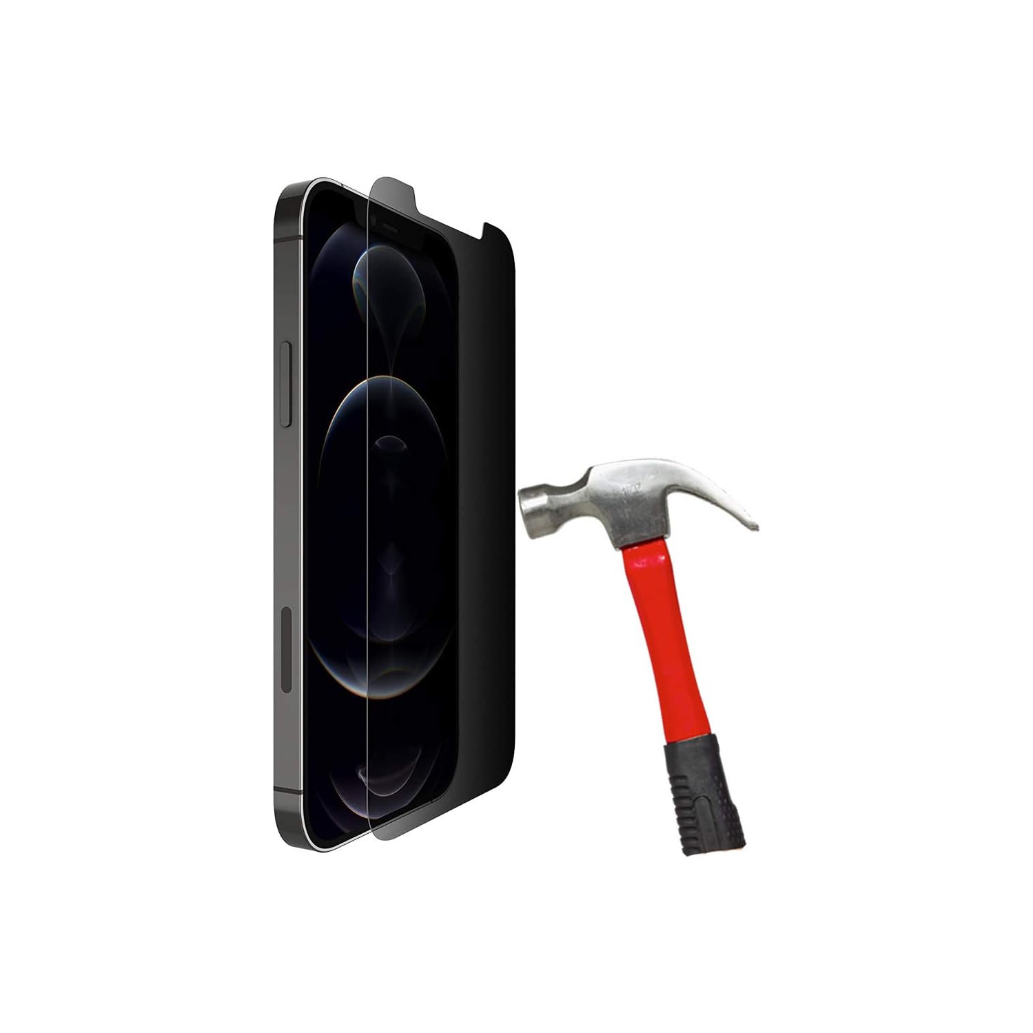 [Paquet de 2] Protecteur d'écran de confidentialité pour Apple iPhone 12 et iPhone 12 Pro, pellicule de verre trempé anti-espion, étui