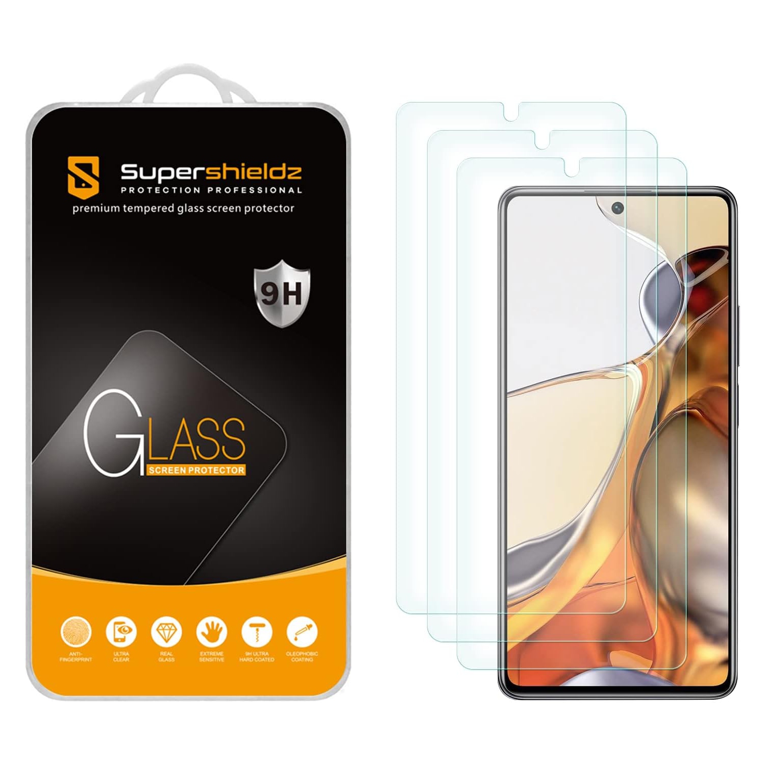 (3 Pack) Designed for Xiaomi 11T 5G and Xiaomi 11T Pro 5G Tempered Glass Screen Protector, Anti Scratch,