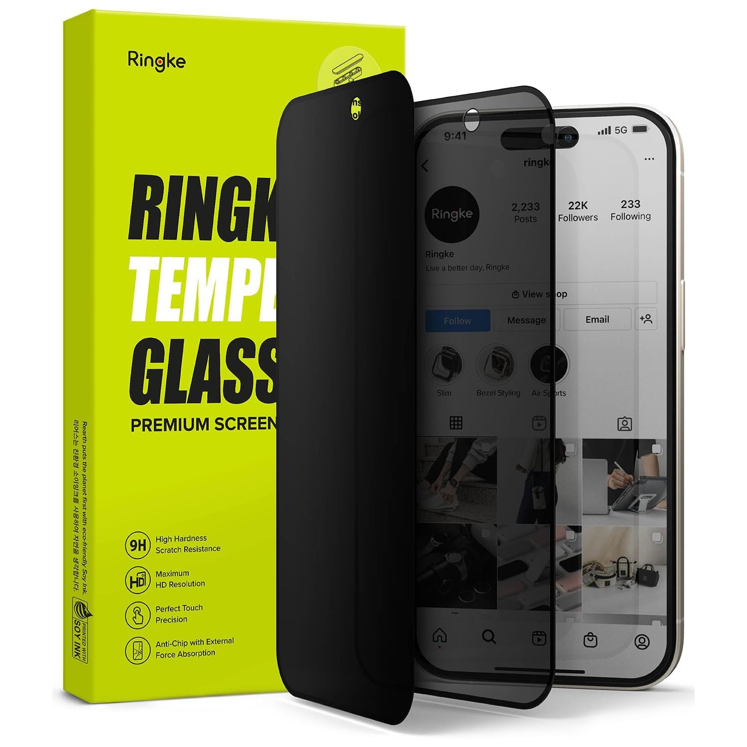 Privacy Glass [Anti-spy] Compatible with iPhone 15 Plus Screen Protector, Full-Coverage Tempered Glass Privacy