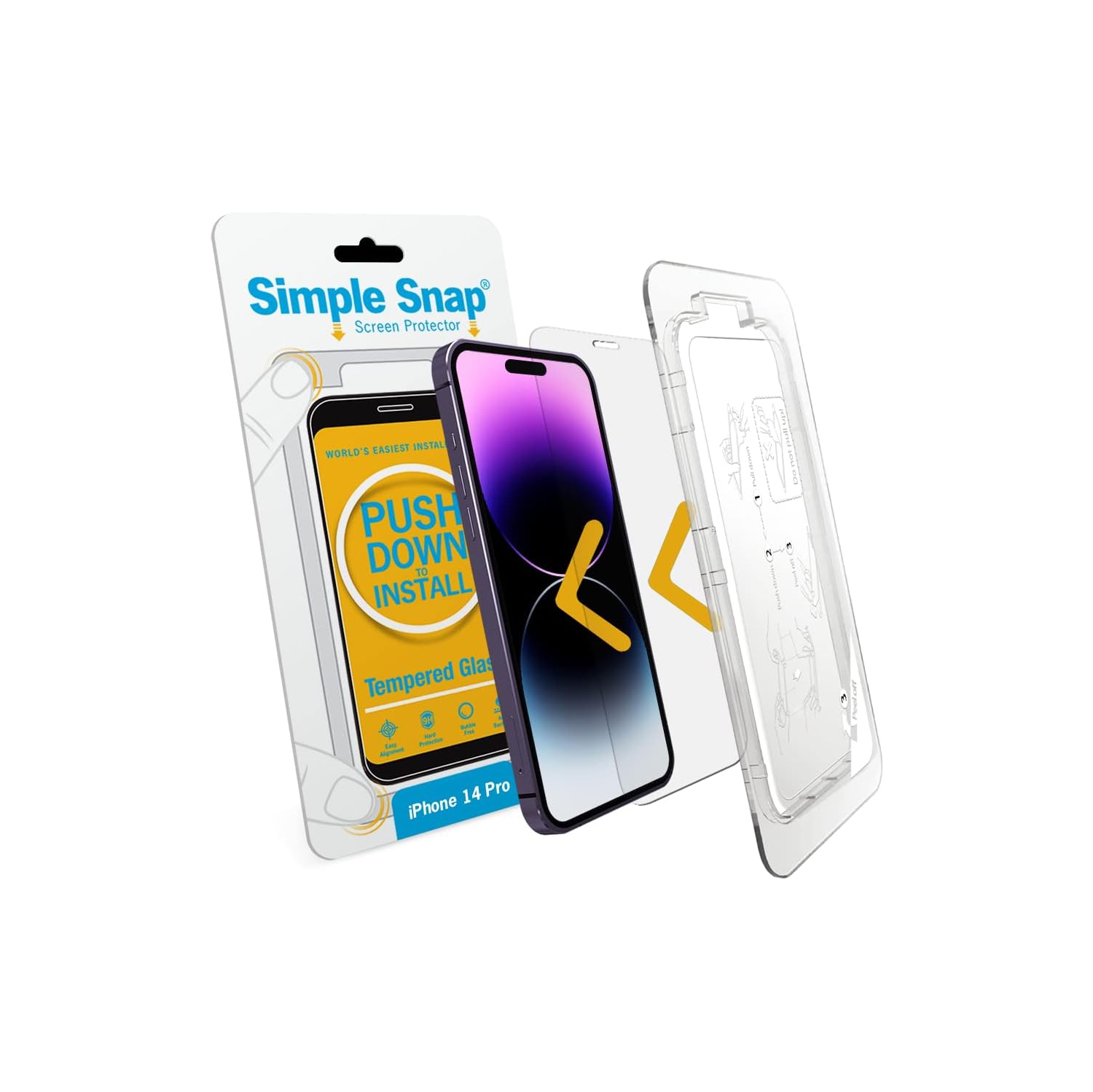 Protecteur d'écran en verre trempé iPhone 14 Pro - Protecteur d'écran pour téléphone cellulaire avec écran HD Clear Invisible