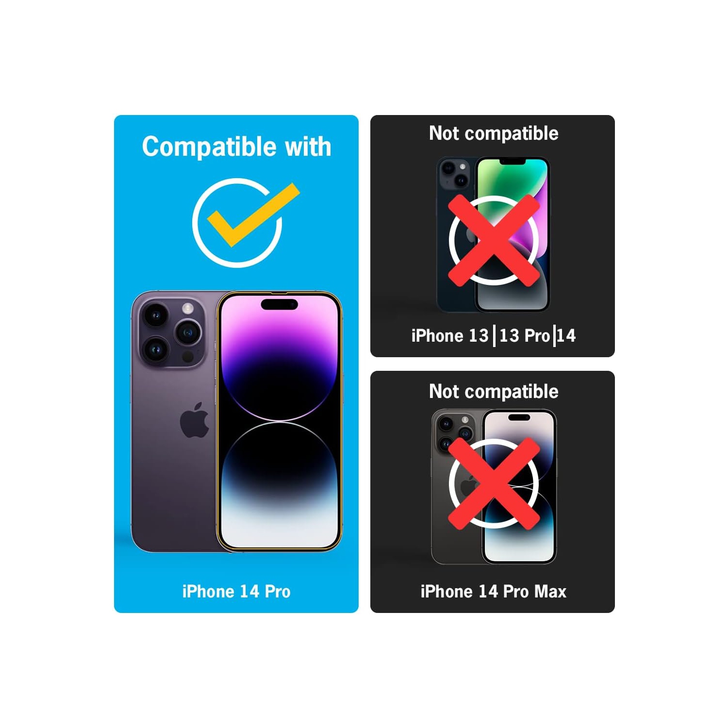 Protecteur d'écran en verre trempé iPhone 14 Pro - Protecteur d'écran pour téléphone cellulaire avec écran HD Clear Invisible