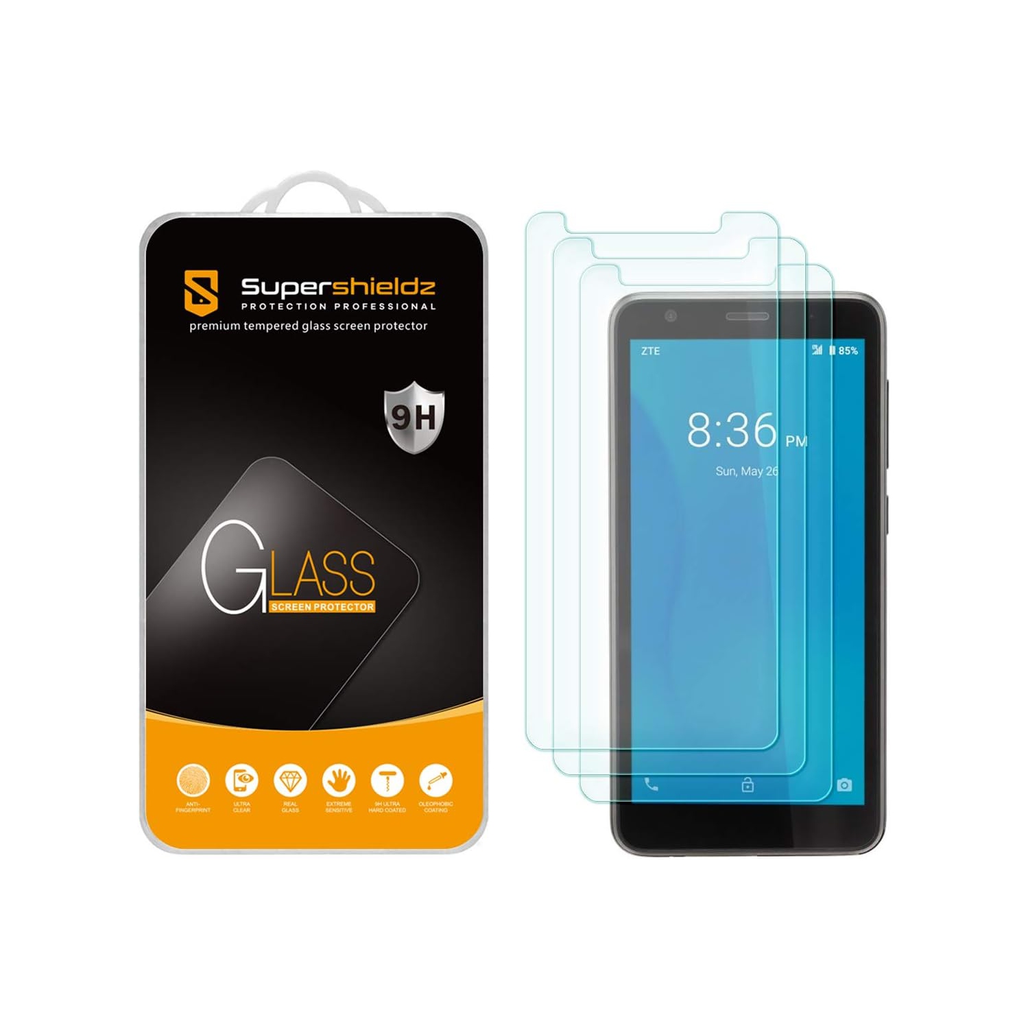 (3 Pack) Designed for ZTE Quest 5 Tempered Glass Screen Protector, Anti Scratch, Bubble Free