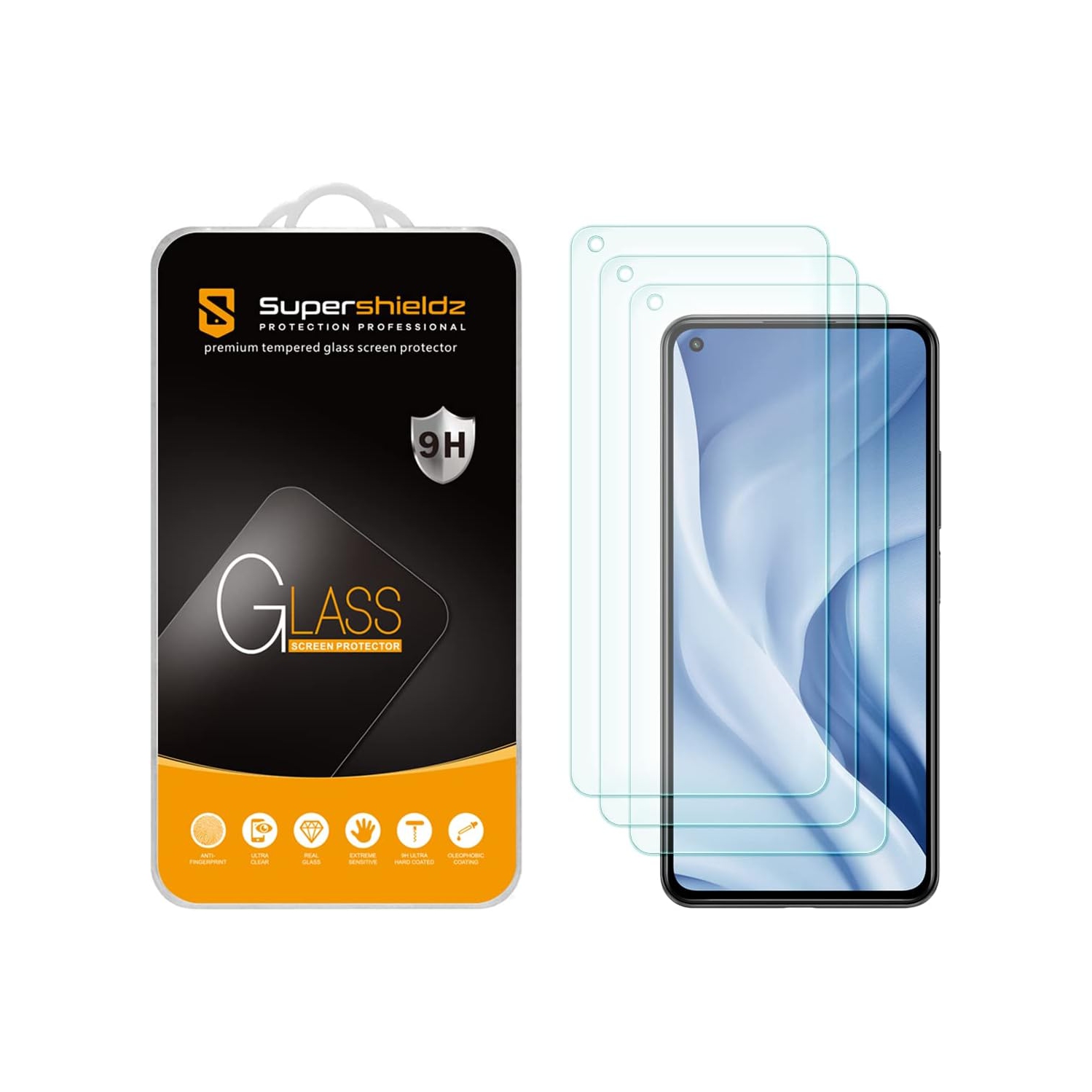 (3 Pack) Designed for Xiaomi Mi 11 Lite and Xiaomi 11 Lite 5G NE Tempered Glass Screen Protector, Anti