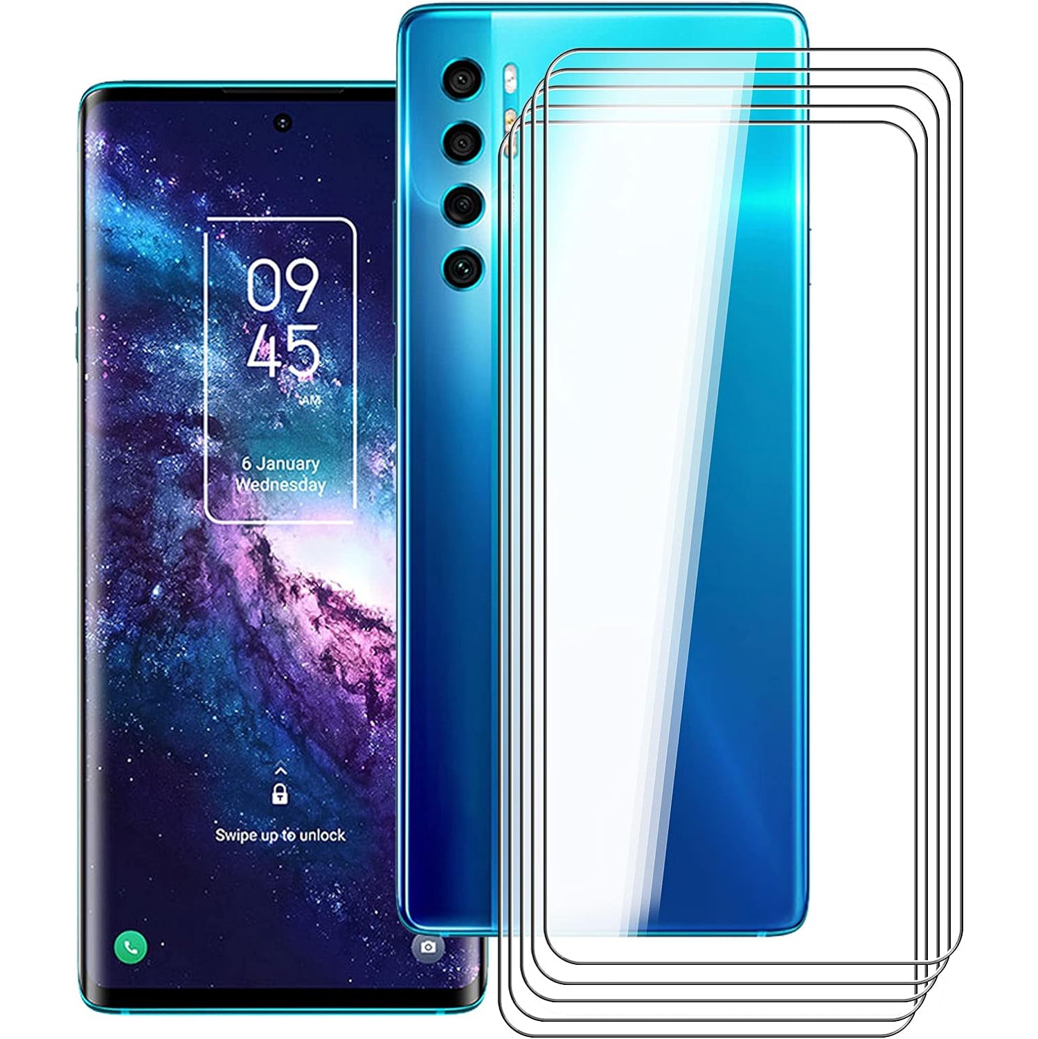 for TCL 20 Pro 5G Screen Protector Tempered Galss, [5 Pack] High Clear [9H Hardness] [Bubble Free] Screen Tempered